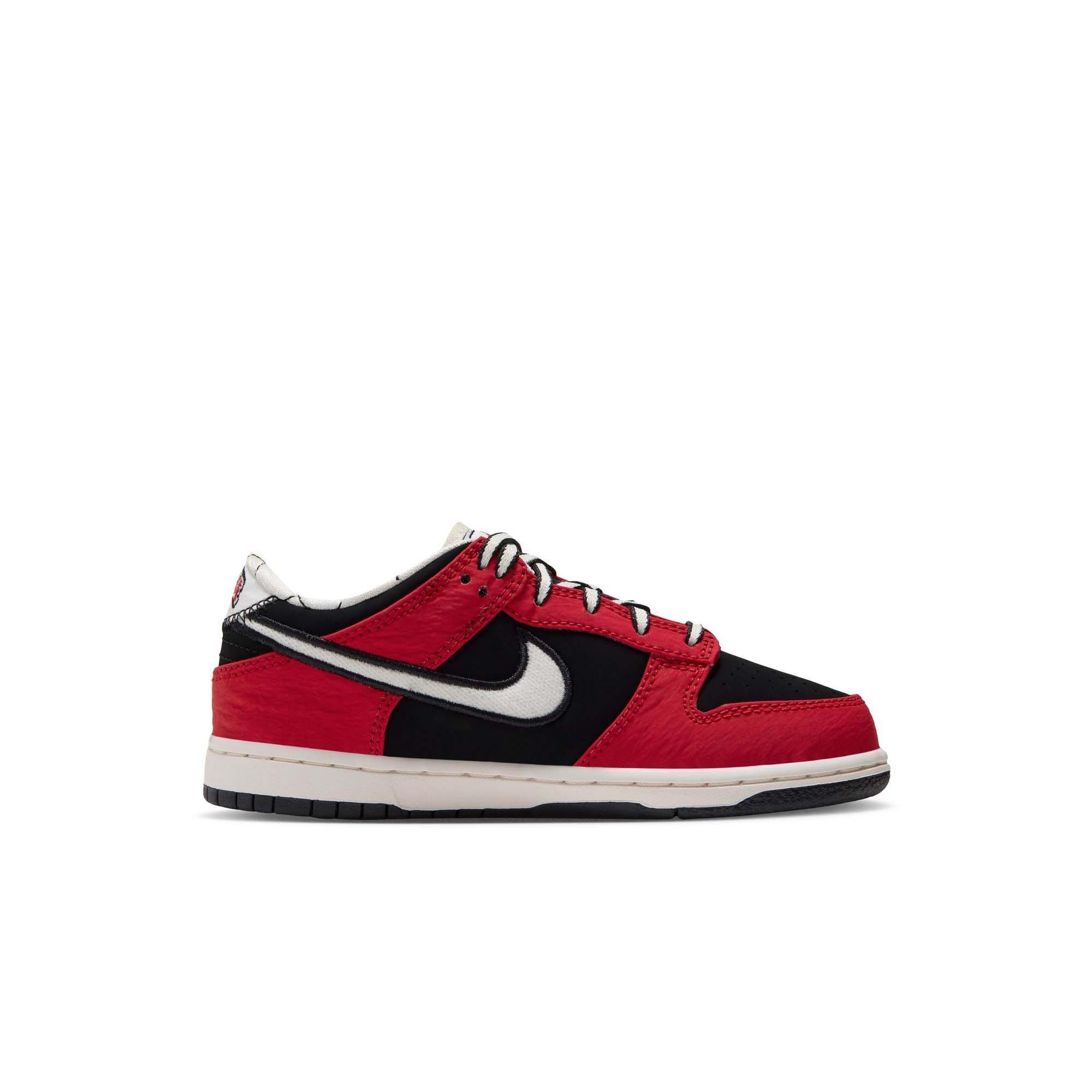 Nike Dunk Low LV8 "Black/Sail/University Red" Preschool Boys' Shoe - RED/BLACK/WHITE