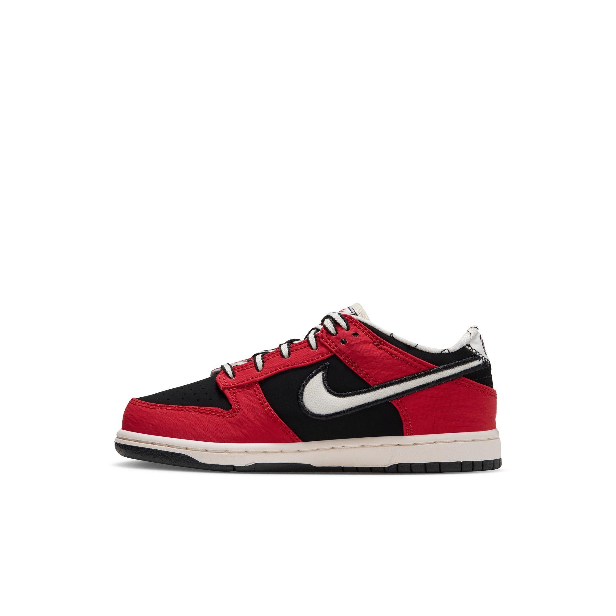 Nike Dunk Low LV8 "Black/Sail/University Red" Preschool Boys' Shoe - RED/BLACK/WHITE