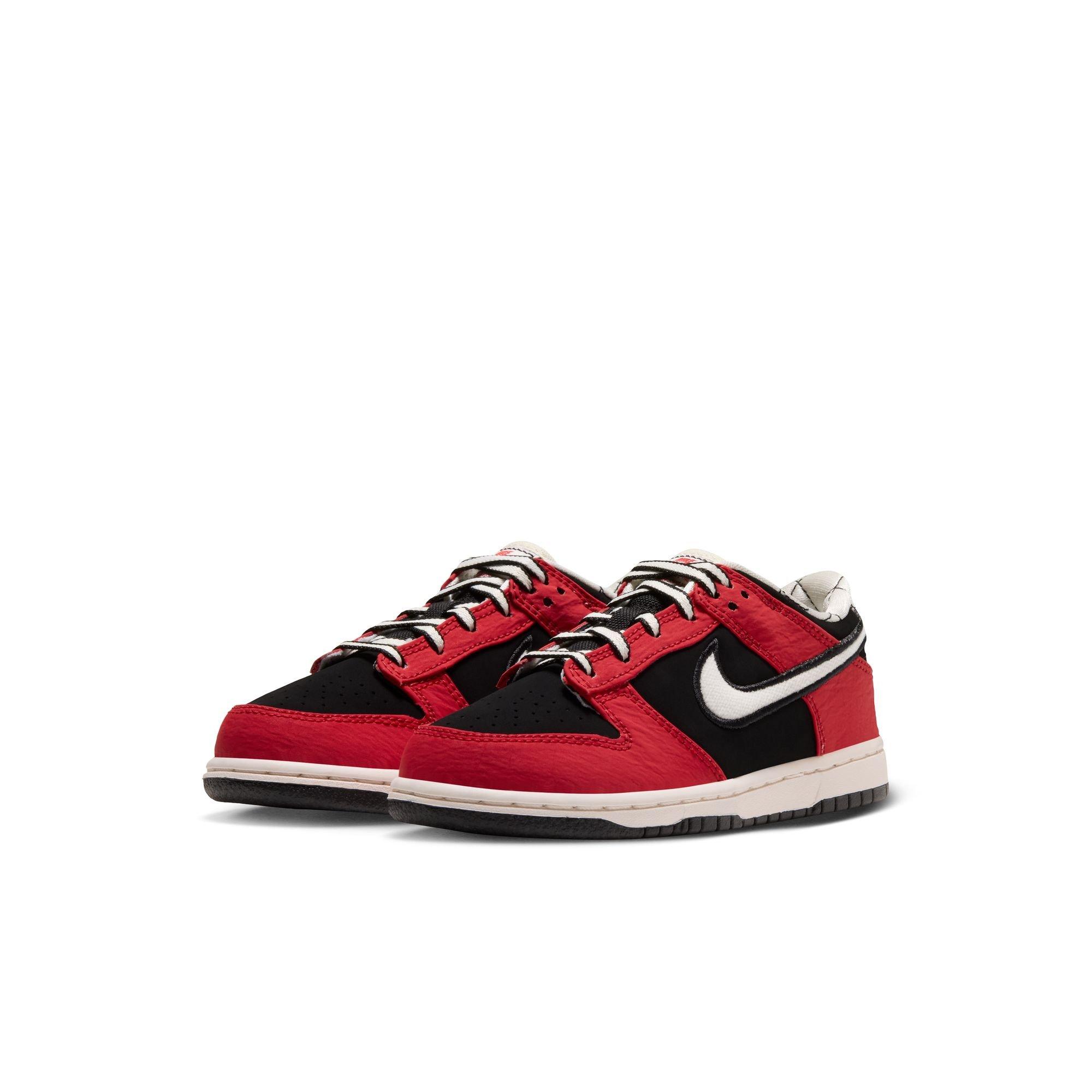 Nike Dunk Low LV8 "Black/Sail/University Red" Preschool Boys' Shoe - RED/BLACK/WHITE
