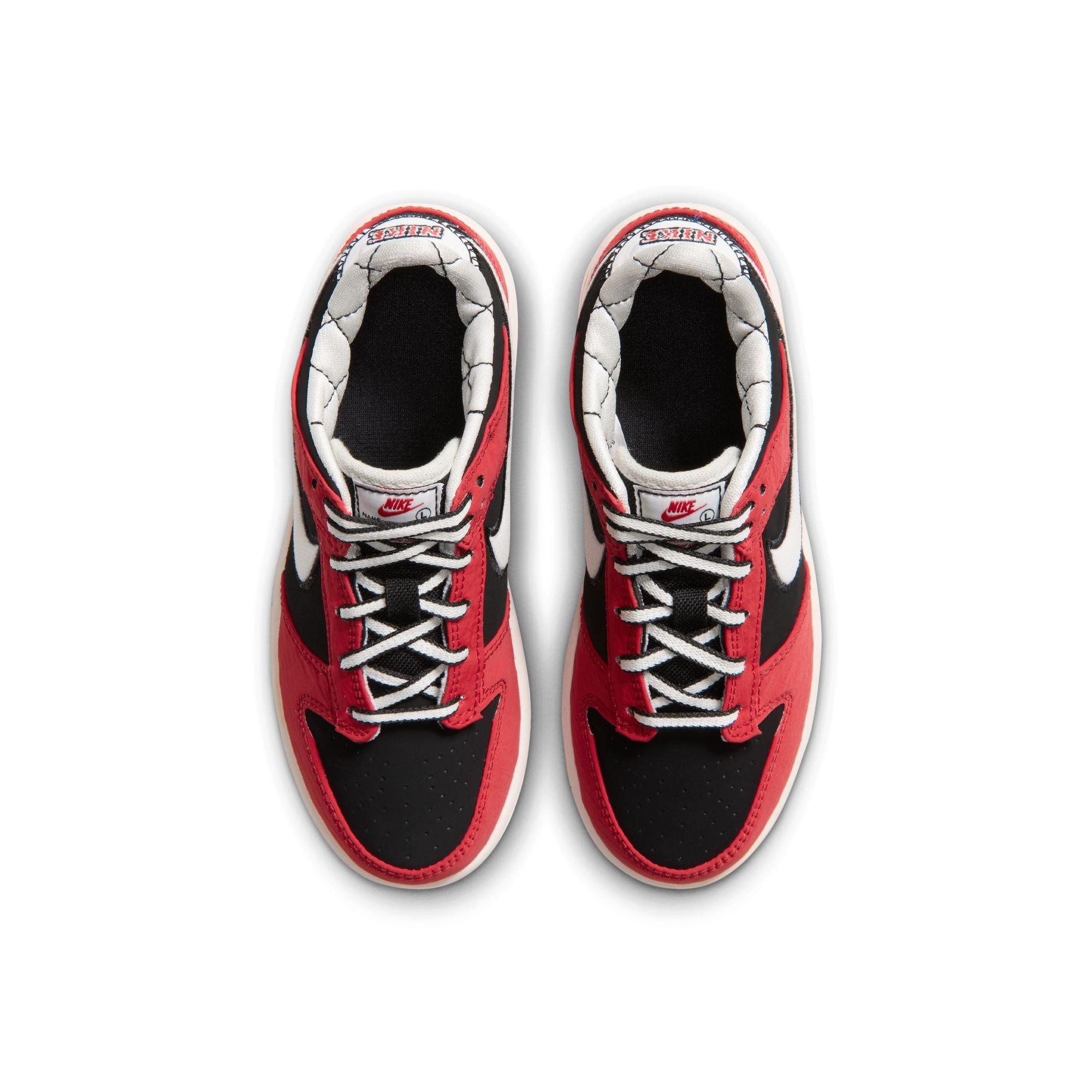 Nike Dunk Low LV8 "Black/Sail/University Red" Preschool Boys' Shoe - RED/BLACK/WHITE