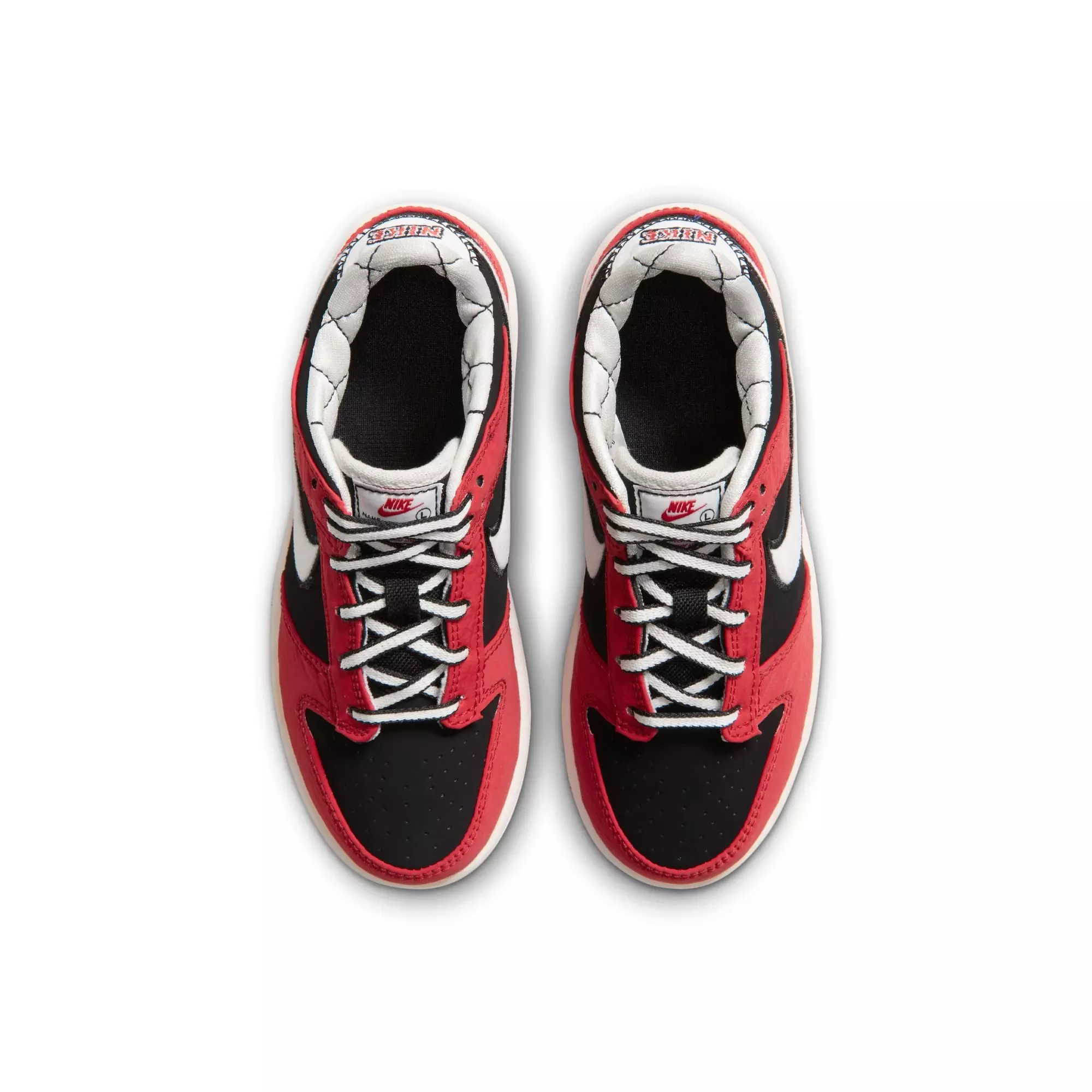 Nike Dunk Low LV8 "Black/Sail/University Red" Preschool Boys' Shoe - RED/BLACK/WHITE