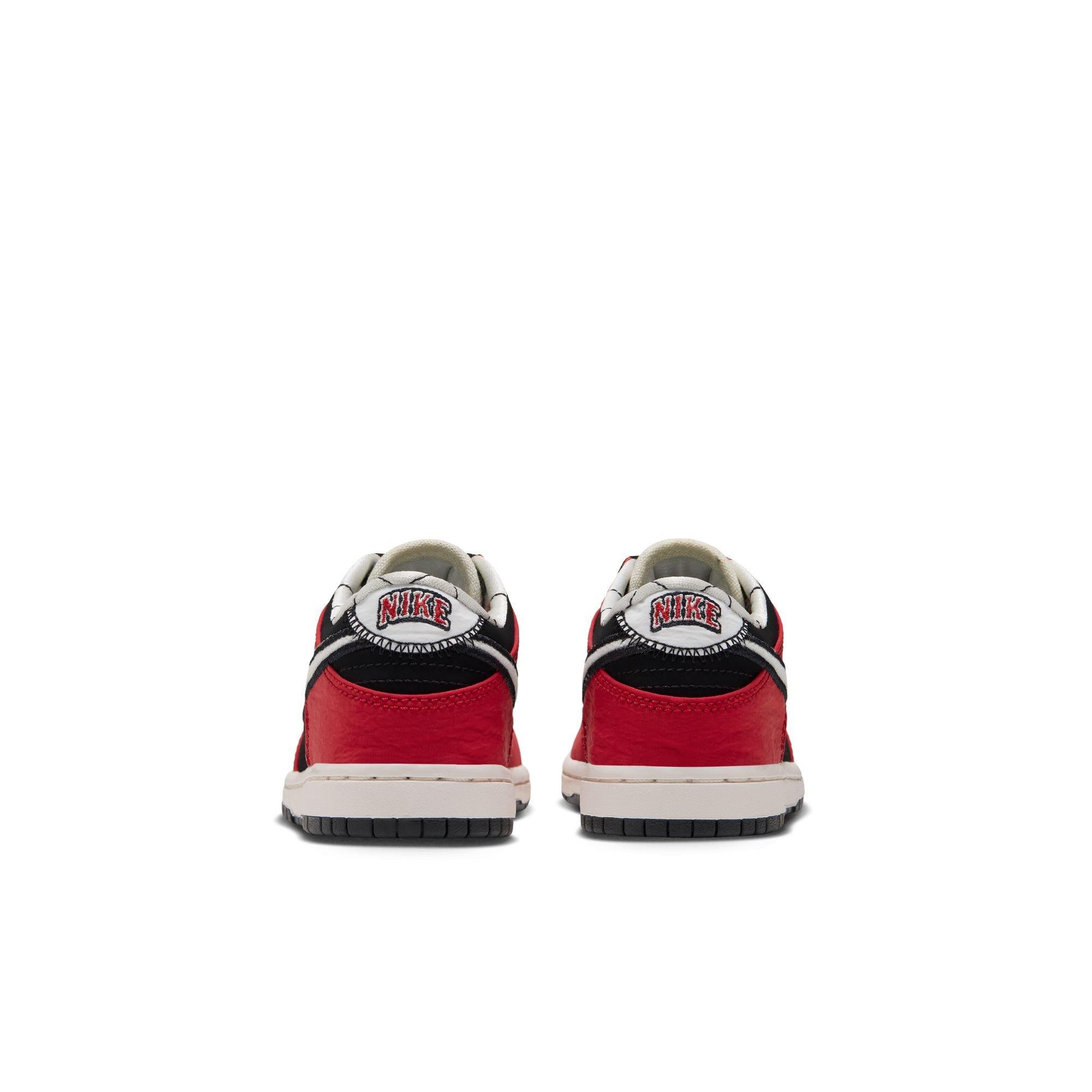 Nike Dunk Low LV8 "Black/Sail/University Red" Preschool Boys' Shoe - RED/BLACK/WHITE