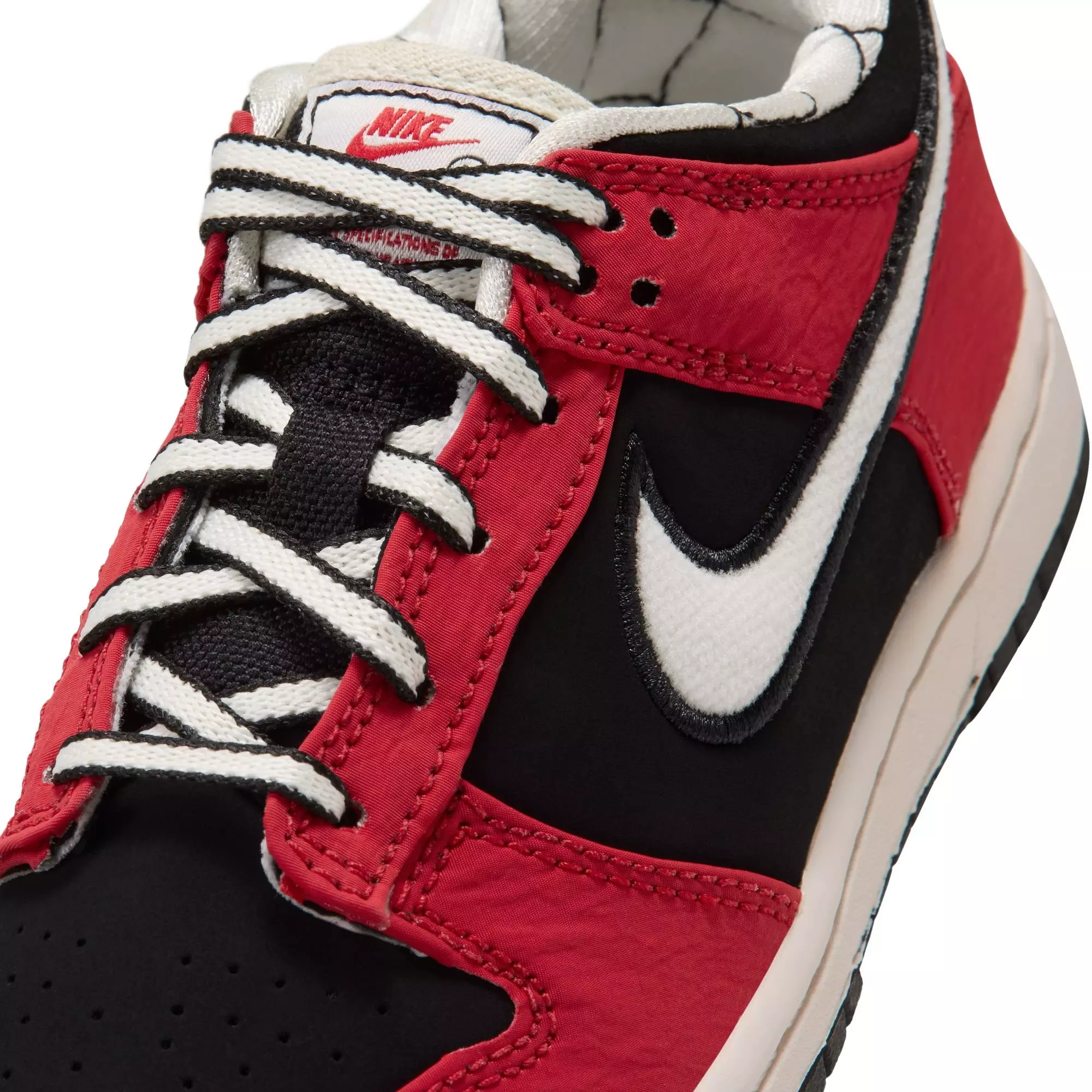 Nike Dunk Low LV8 "Black/Sail/University Red" Preschool Boys' Shoe - RED/BLACK/WHITE