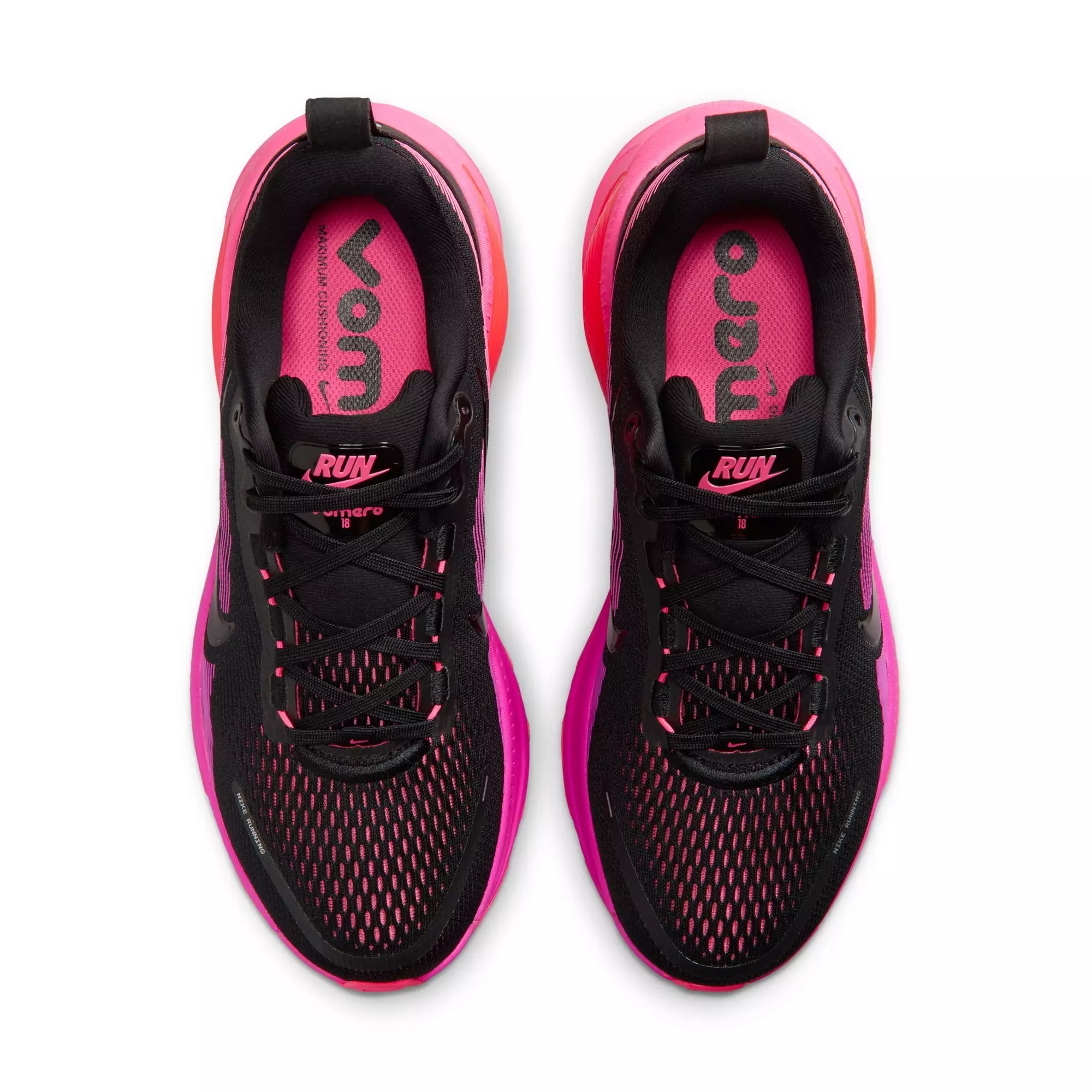 Nike Vomero 18 "Black/Hyper Pink/Laser Crimson" Women's Road Running Shoe - BLACK/PINK
