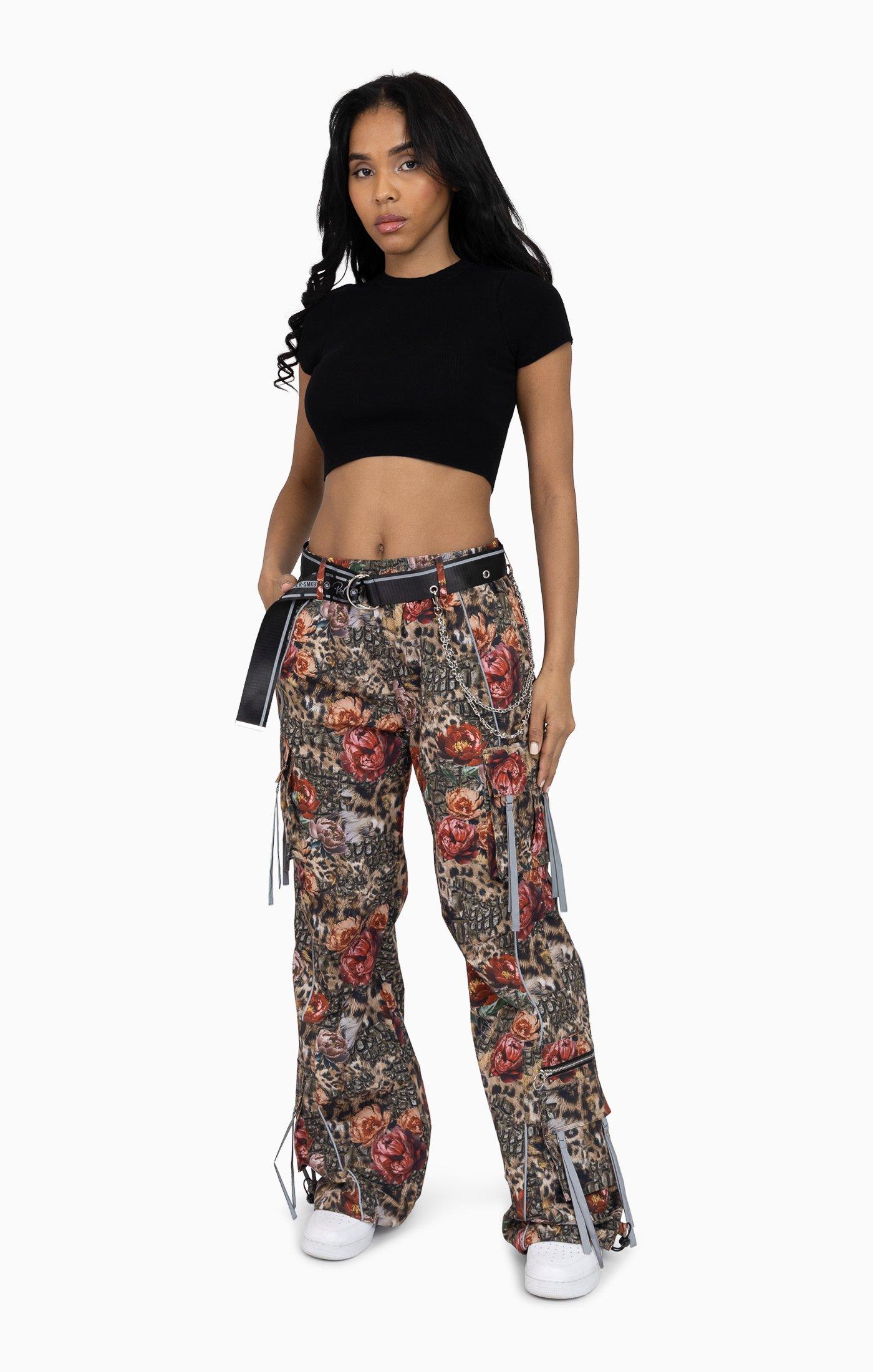 FA26 AOP FLORAL CHEETAH WOVEN PANT - MULTI-COLOR