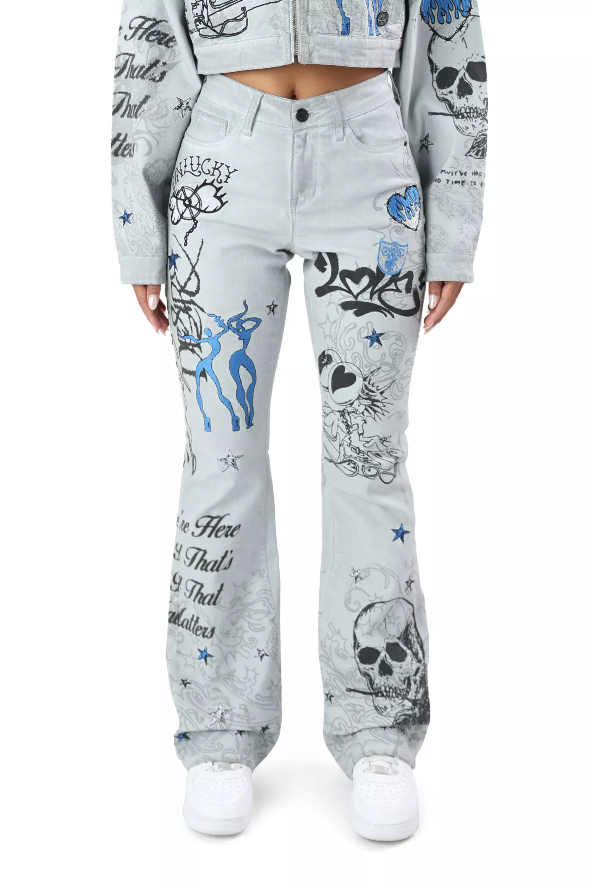FA26 SCRIBBLE TWILL PANT - GREY/BLUE