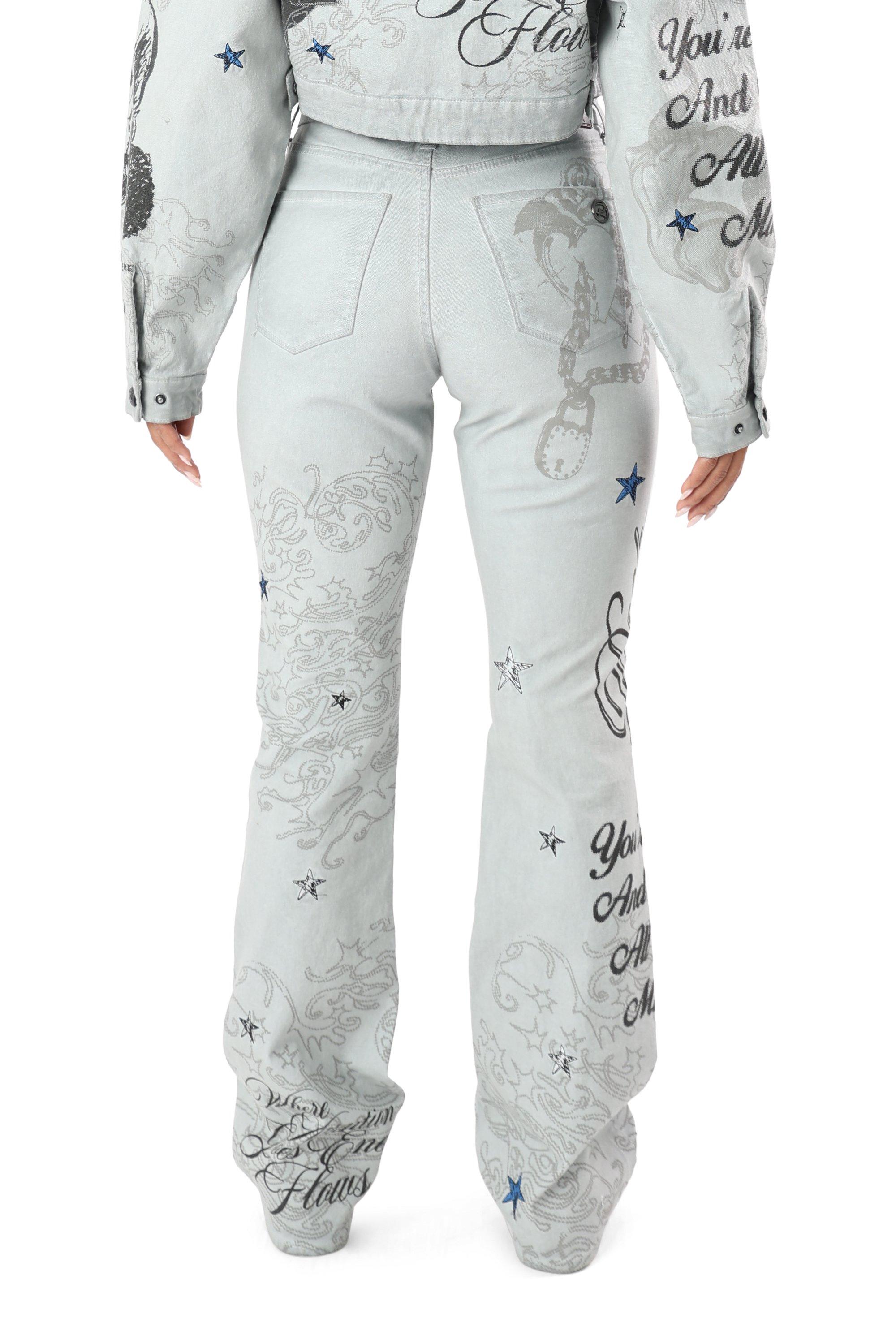 FA26 SCRIBBLE TWILL PANT - GREY/BLUE
