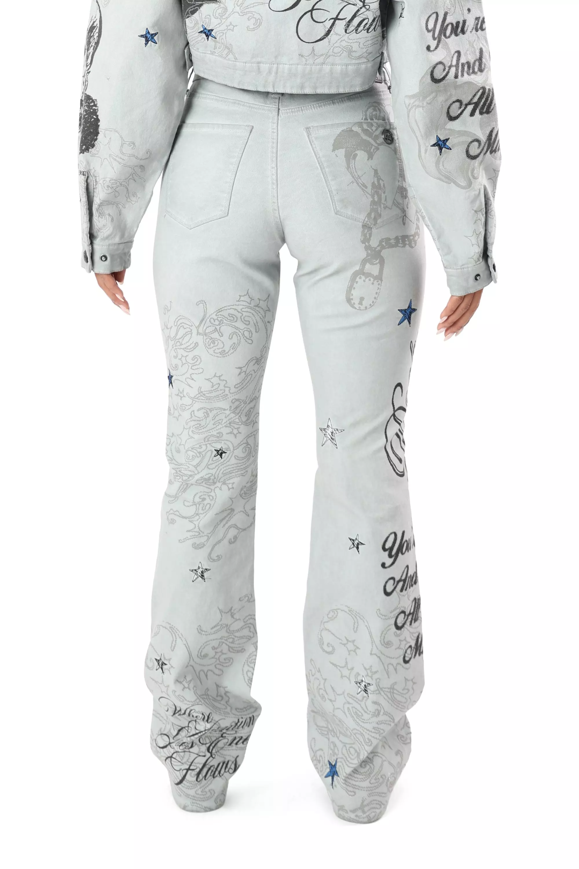 FA26 SCRIBBLE TWILL PANT - GREY/BLUE