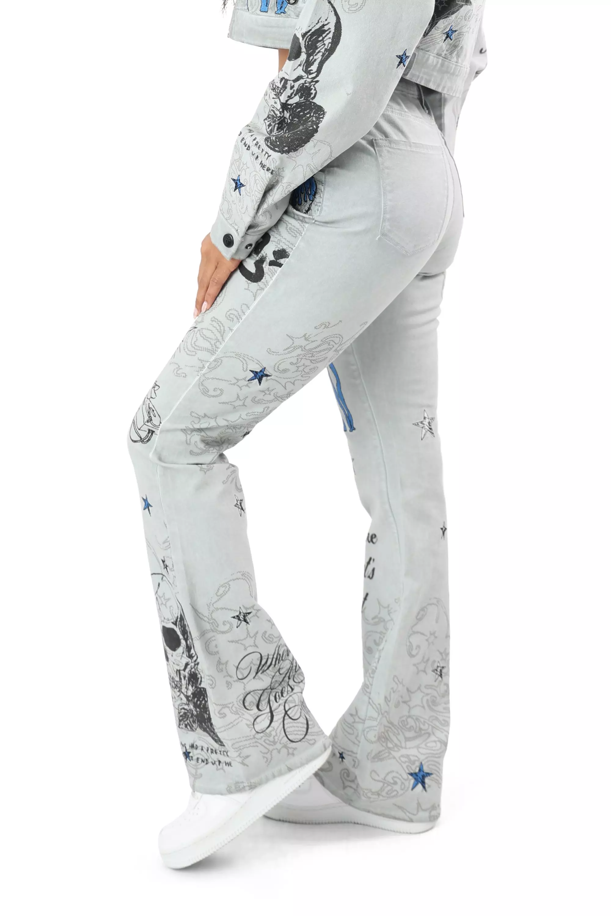 FA26 SCRIBBLE TWILL PANT - GREY/BLUE