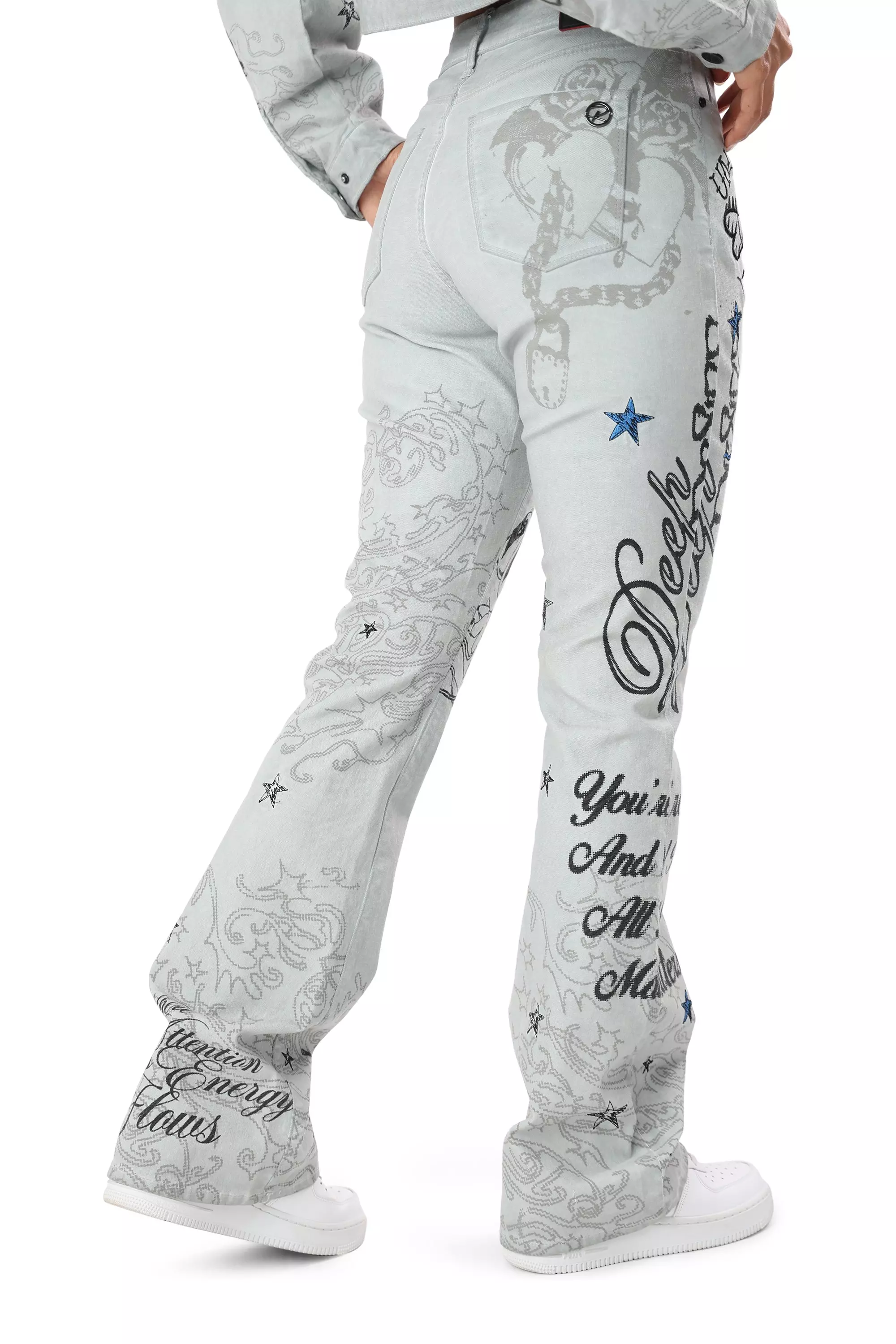 FA26 SCRIBBLE TWILL PANT - GREY/BLUE