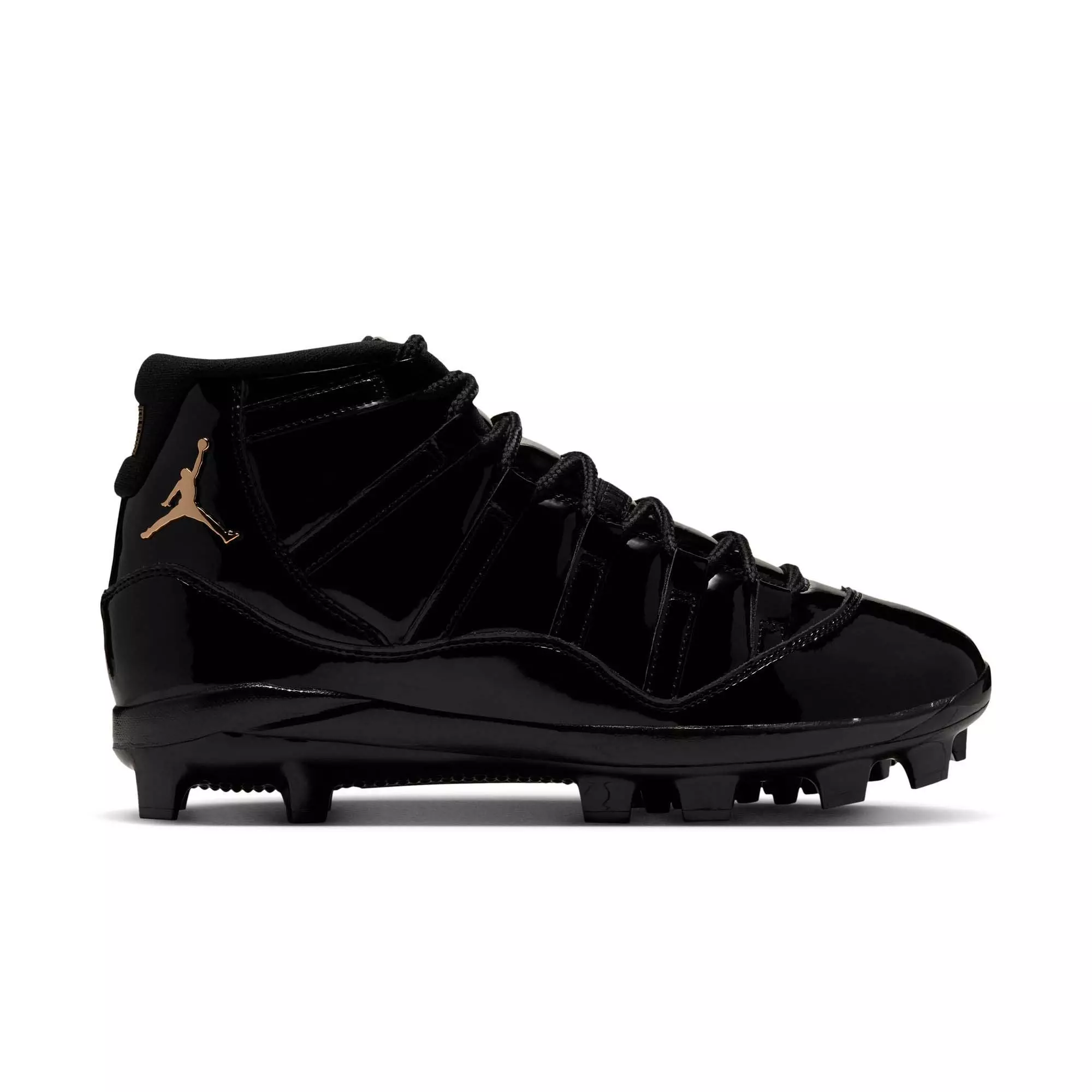 Jordan 11 Retro MCS "Black" Men's Baseball Cleat - BLACK/METALLIC GOLD/ANTHRACITE