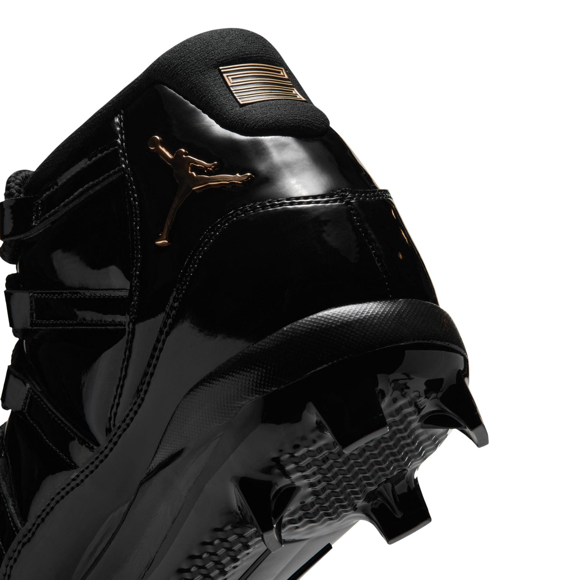 Jordan 11 Retro MCS "Black" Men's Baseball Cleat - BLACK/METALLIC GOLD/ANTHRACITE