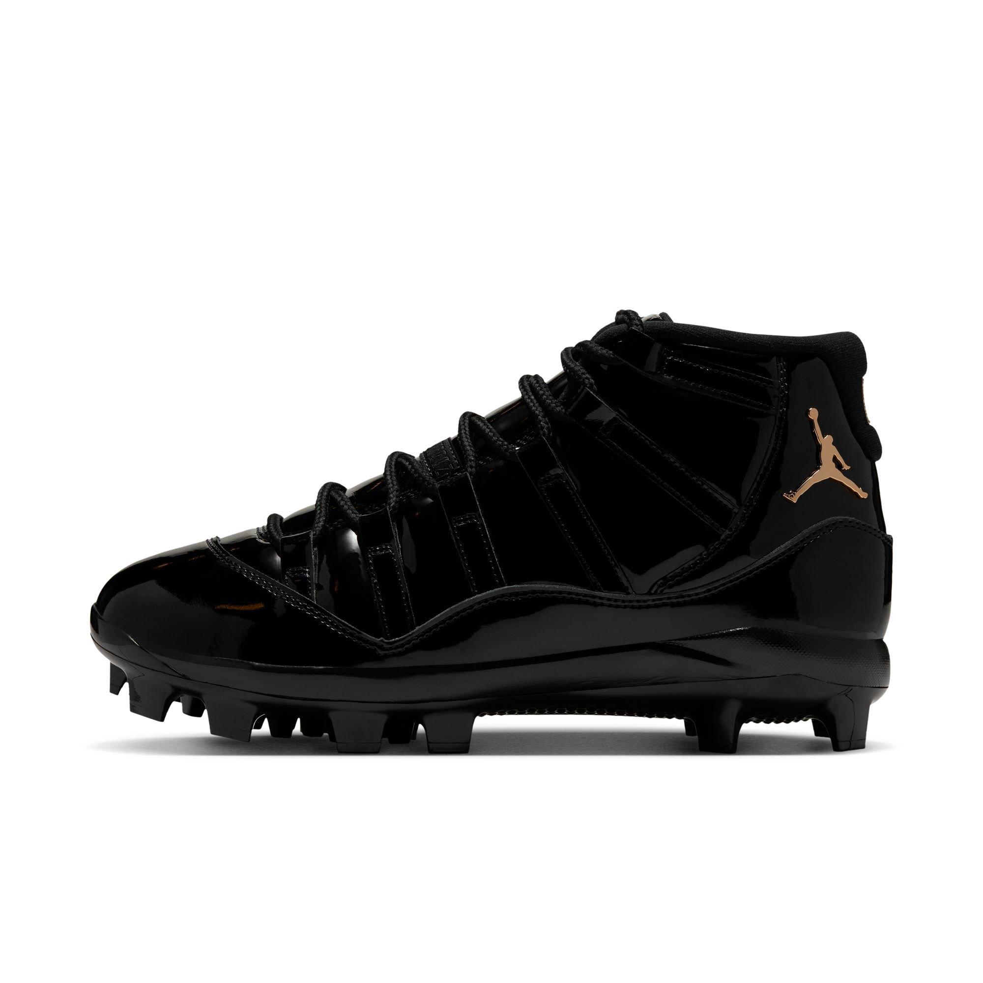 Jordan 11 Retro MCS "Black" Men's Baseball Cleat - BLACK/METALLIC GOLD/ANTHRACITE