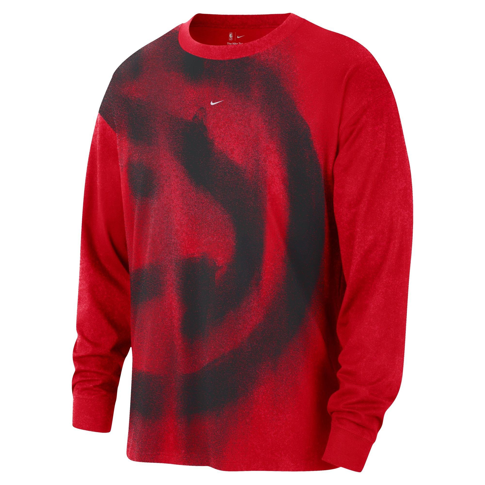 Nike Atlanta Hawks Essential Anthem "Red/Black" Men's Long-Sleeve Basketball Tee - RED/BLACK