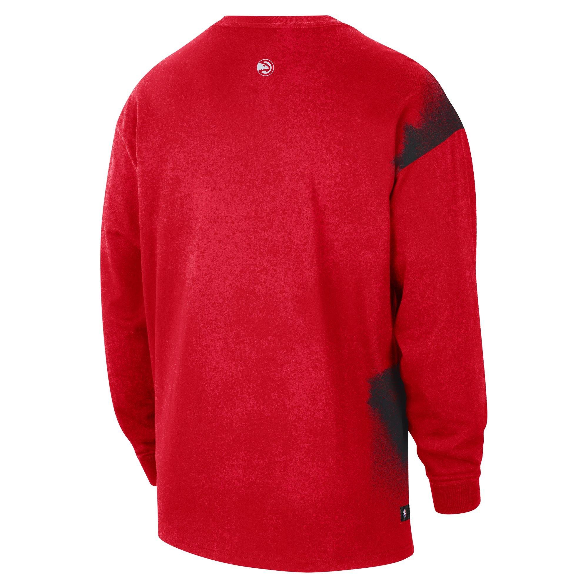 Nike Atlanta Hawks Essential Anthem "Red/Black" Men's Long-Sleeve Basketball Tee - RED/BLACK