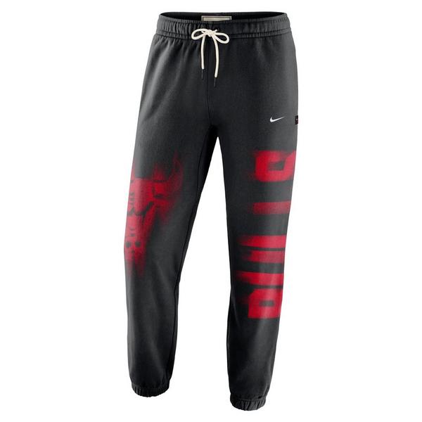 Nike Chicago Bulls Standard Issue "Black/Red" Men's Therma-FIT Fleece Basketball Pants - BLACK/RED