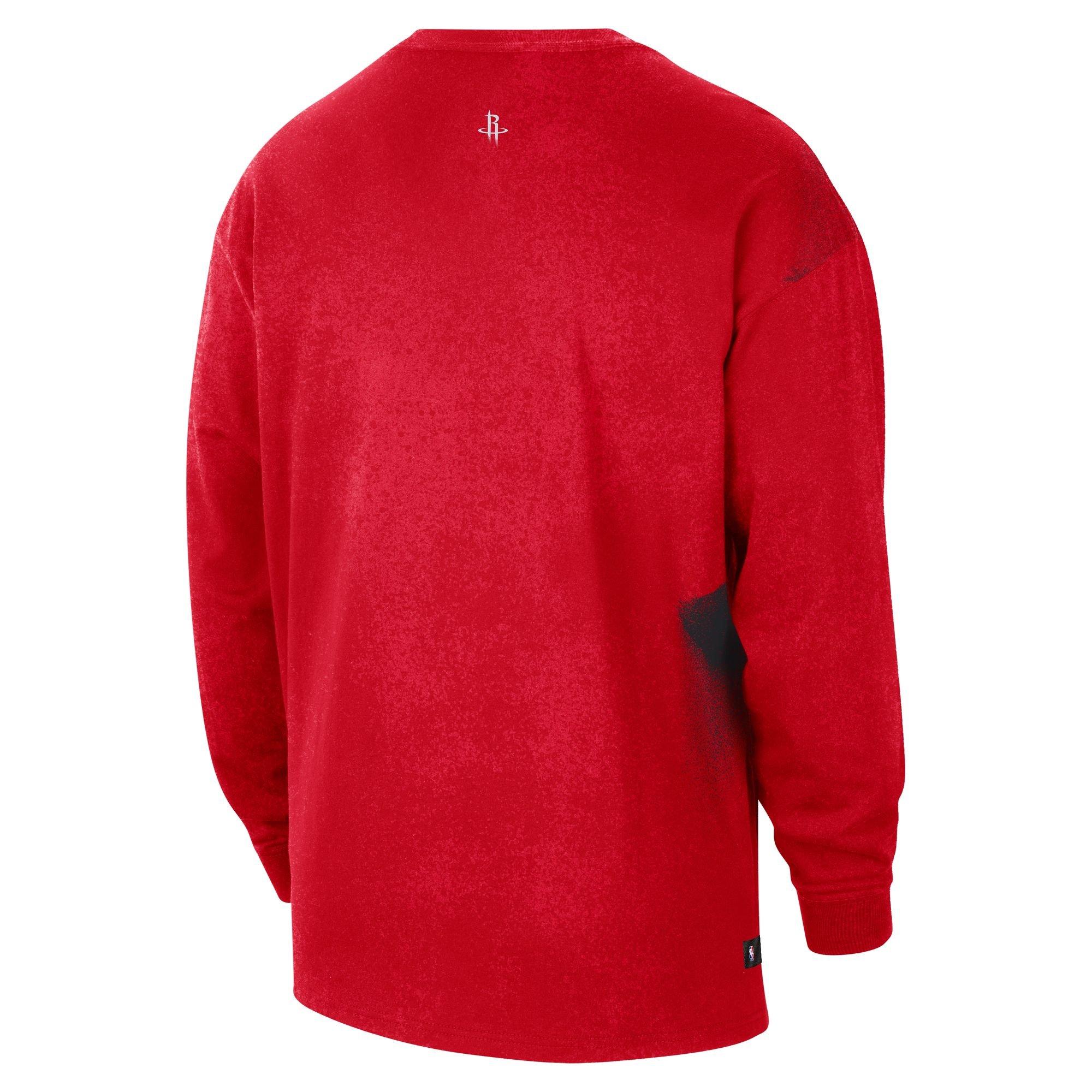 Nike Houston Rockets Essential Anthem "Red/Black" Men's Long-Sleeve Basketball Tee - BLACK/RED