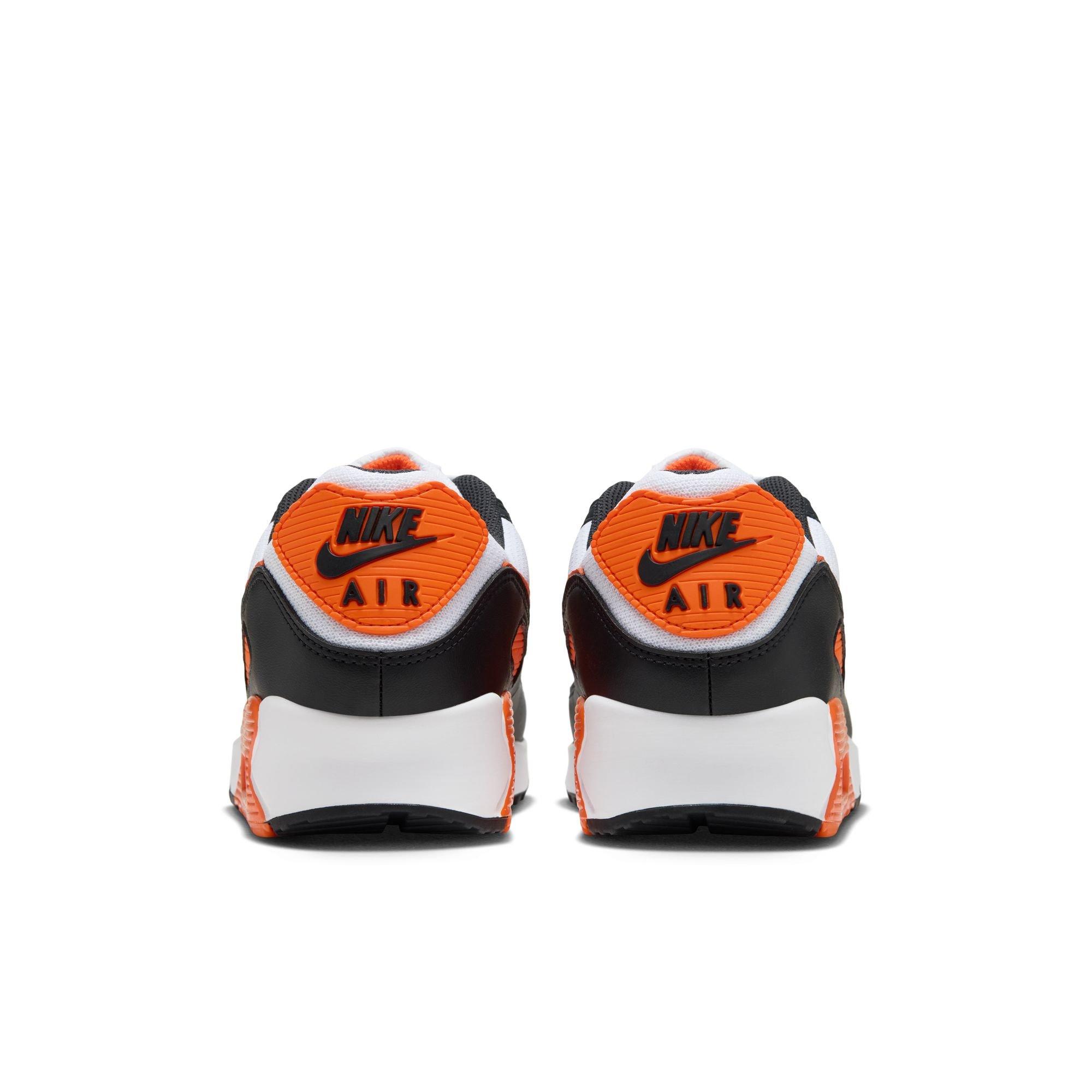 Nike Air Max 90 "White/Safety Orange/Black/Dk Smoke Grey" Men's Shoe - WHITE/ORANGE
