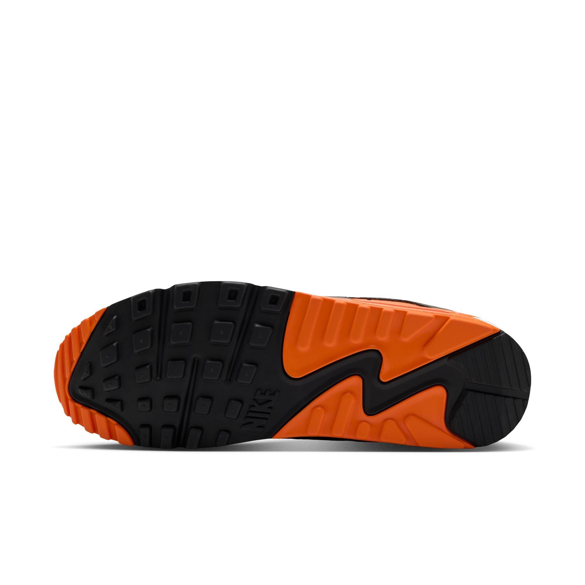 Nike Air Max 90 "White/Safety Orange/Black/Dk Smoke Grey" Men's Shoe - WHITE/ORANGE