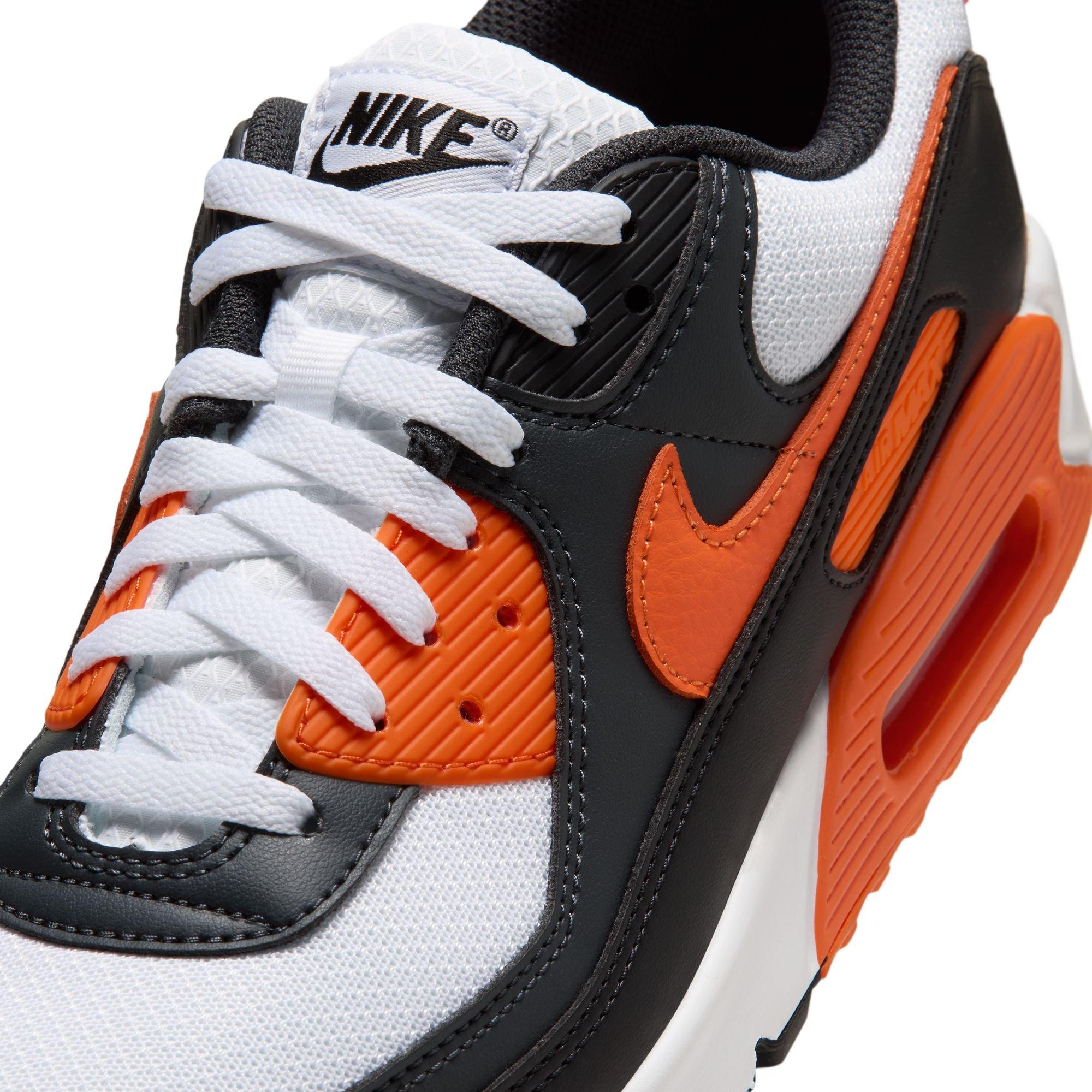 Nike Air Max 90 "White/Safety Orange/Black/Dk Smoke Grey" Men's Shoe - WHITE/ORANGE