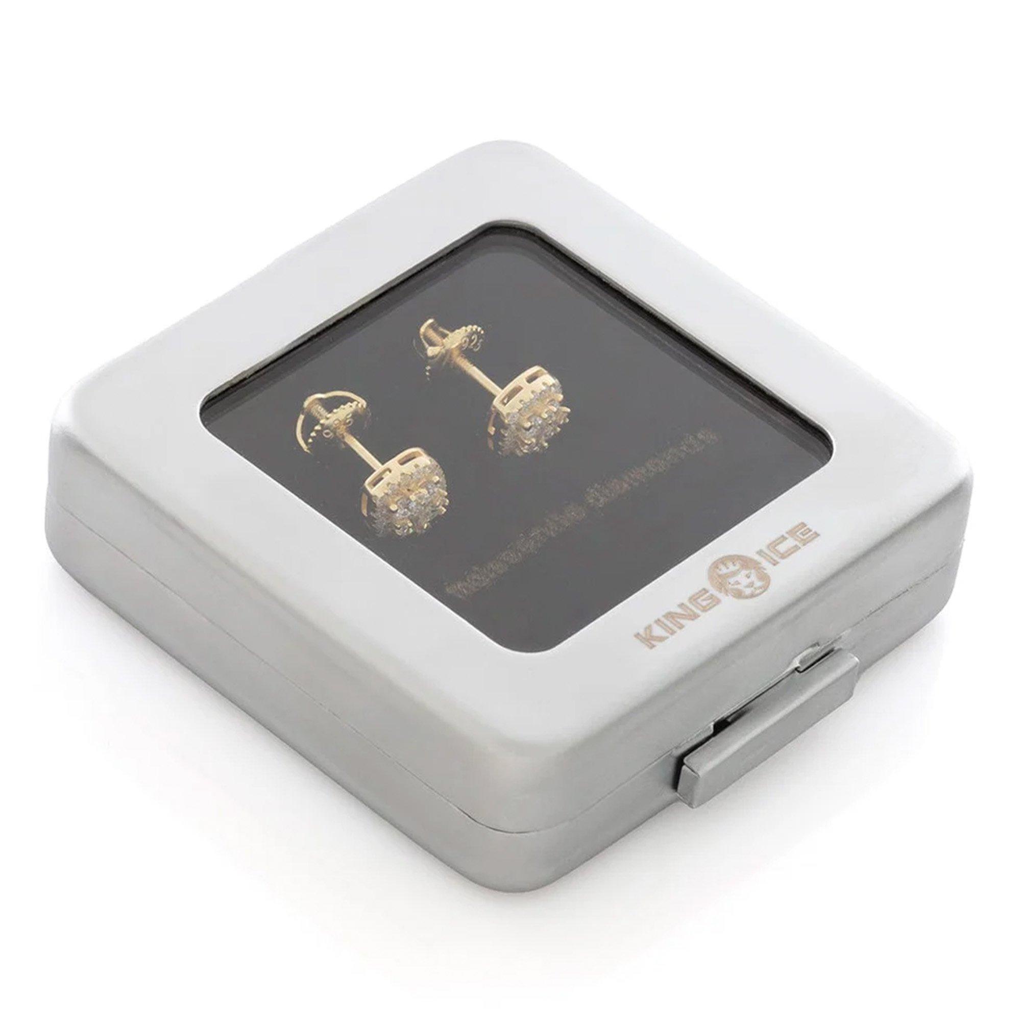 King Ice Moissanite Layered Stud Earrings - Gold - GOLD Thumbnail View 2