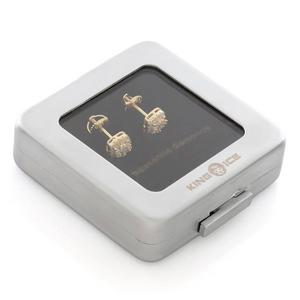 King Ice Moissanite Layered Stud Earrings - Gold - GOLD