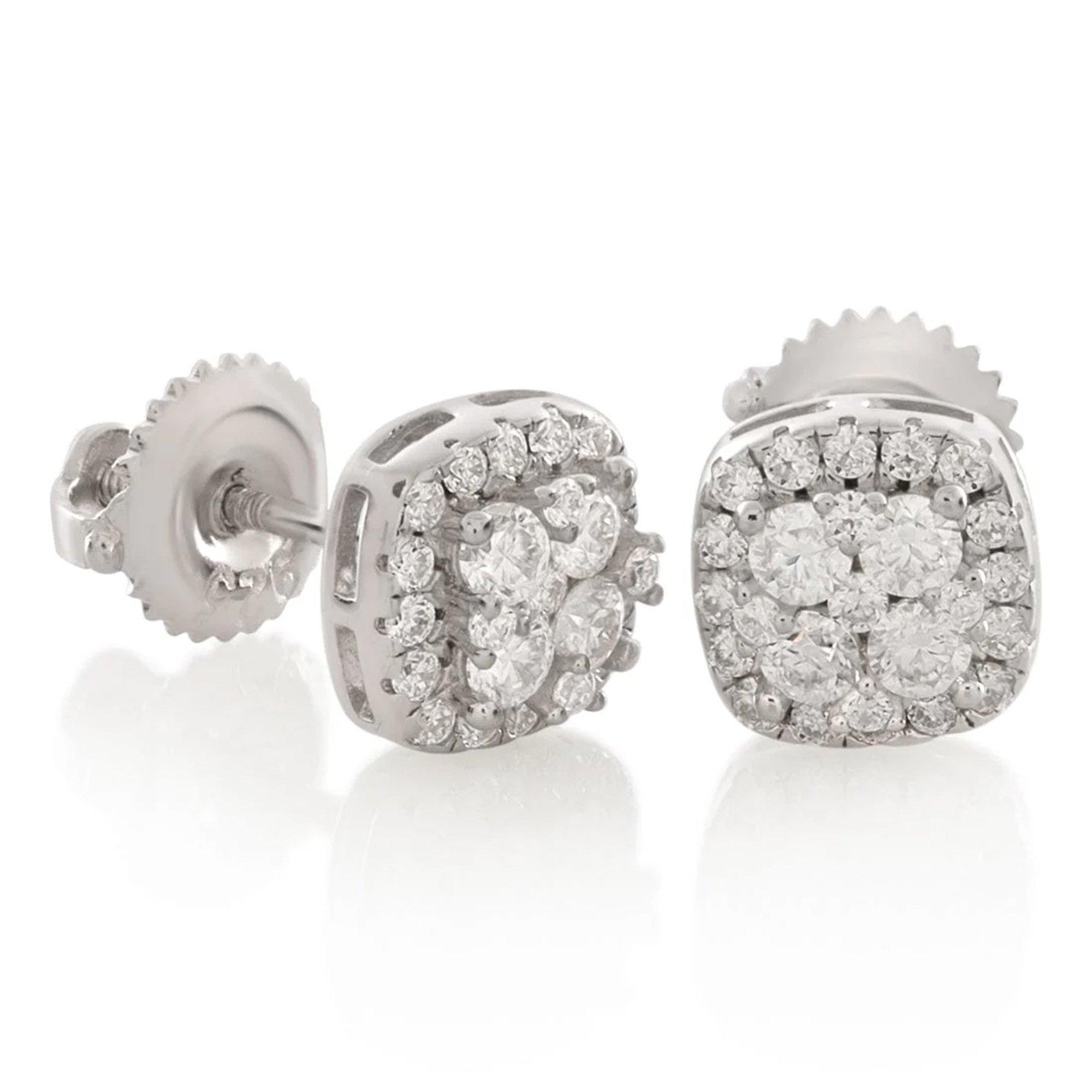 KI MOISSANITE LAYERED EARRINGS SILVER - SILVER Thumbnail View 1