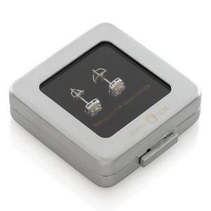 KI MOISSANITE LAYERED EARRINGS SILVER - SILVER