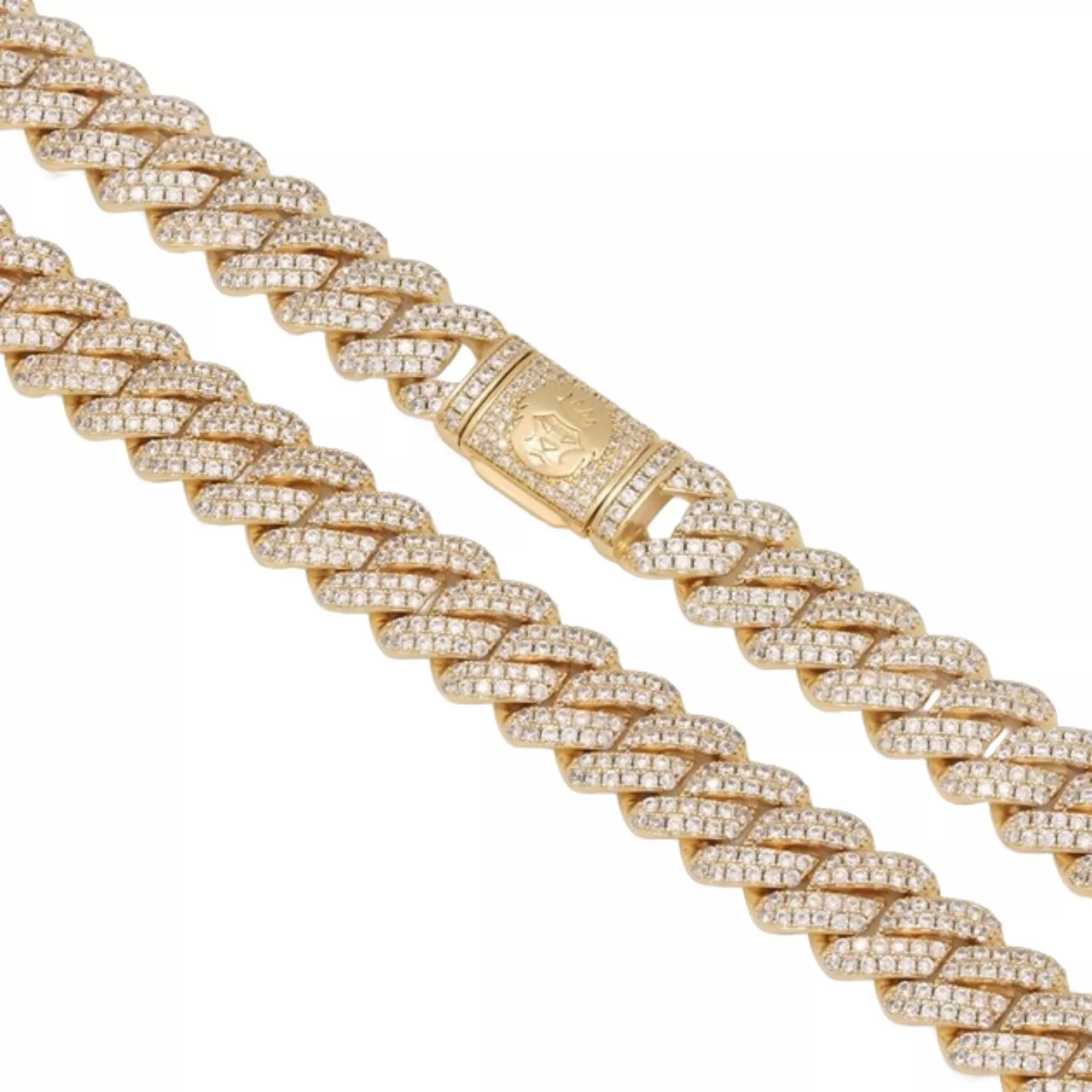 King Ice 14k Gold Plated Iced Miami Cuban Chain - GOLD