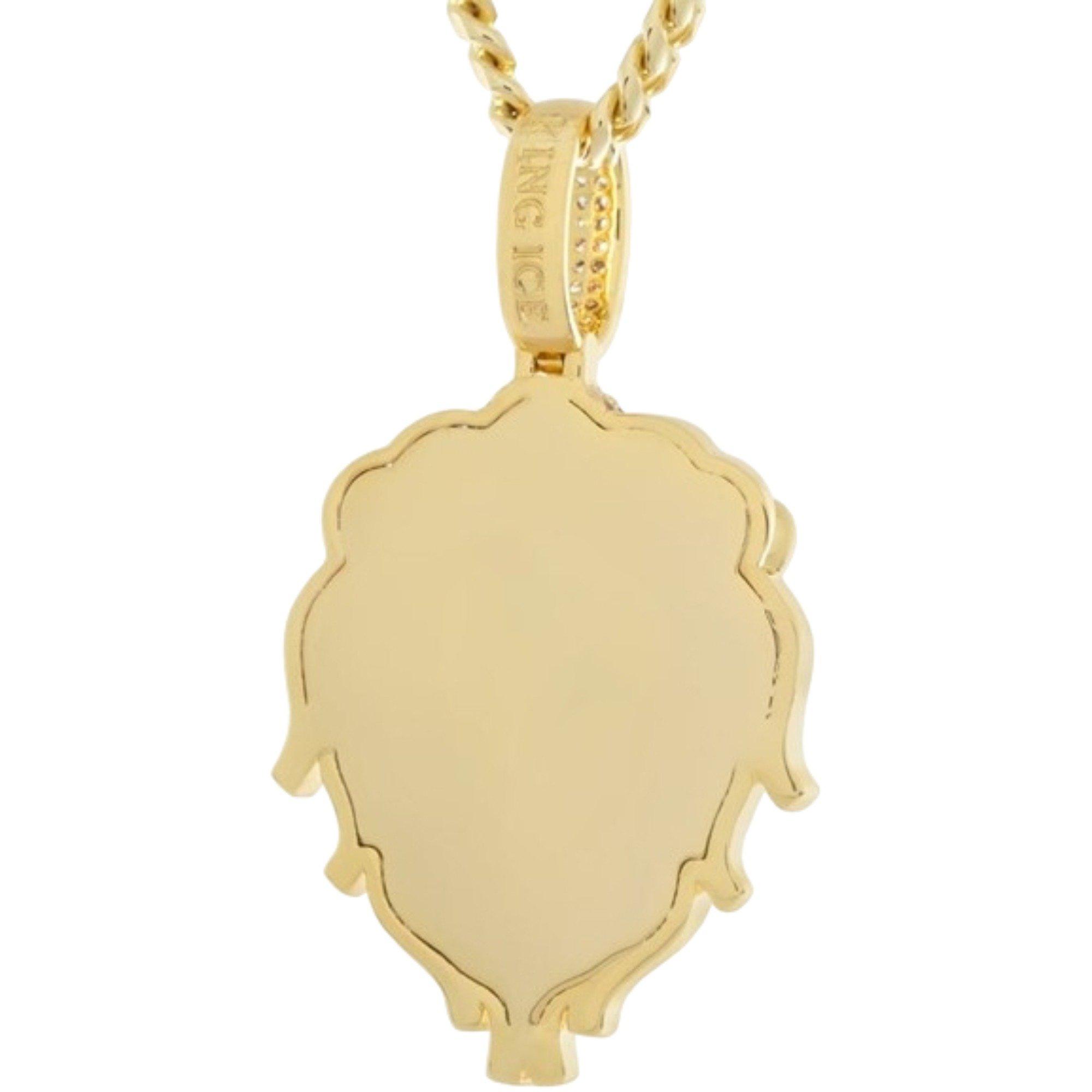 King Ice 14k Gold Plated Lion Necklace - GOLD Thumbnail View 2