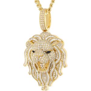 King Ice 14k Gold Plated Lion Necklace
