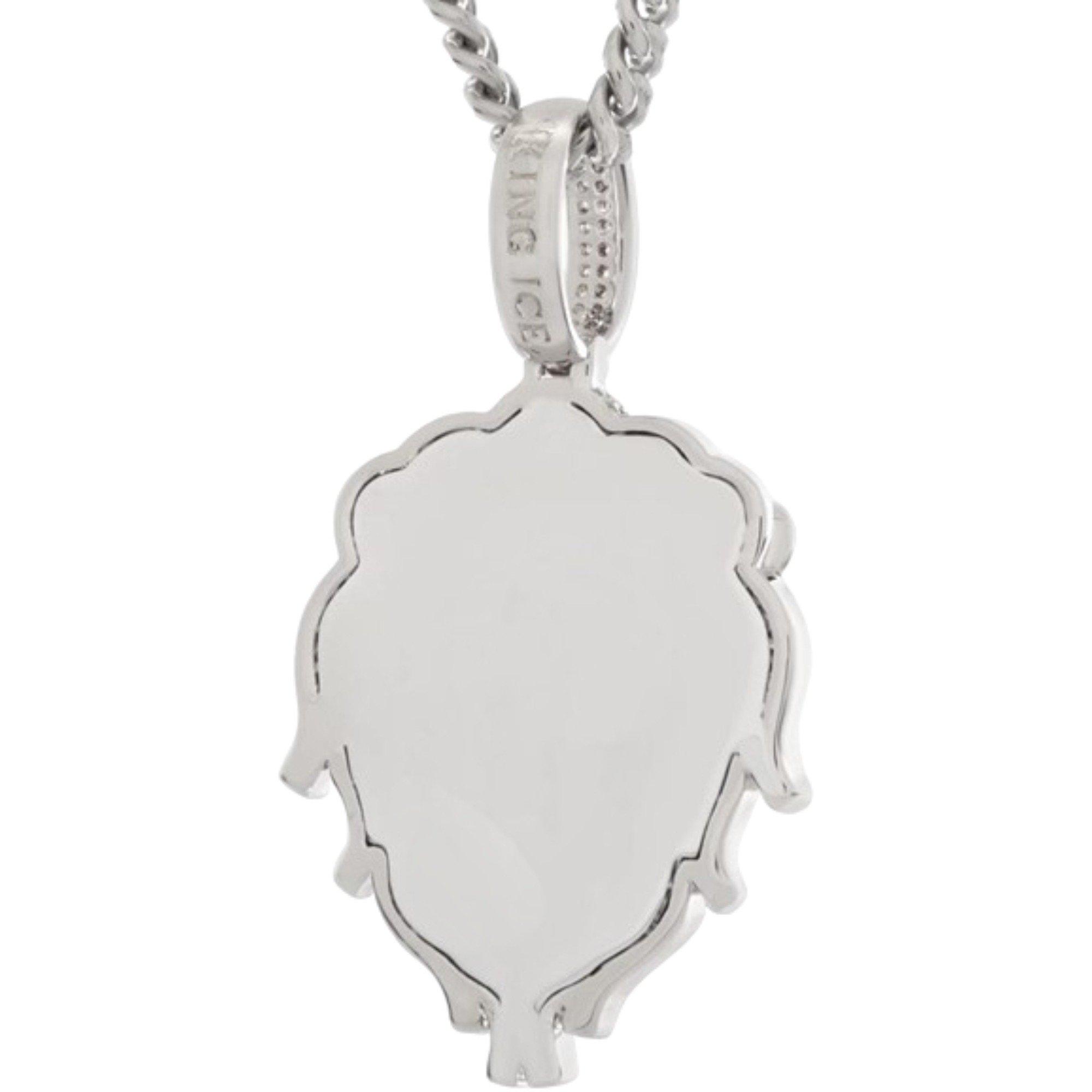 King Ice White Gold Plated Lion Necklace - SILVER Thumbnail View 2