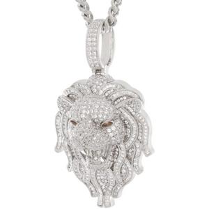 King Ice White Gold Plated Lion Necklace
