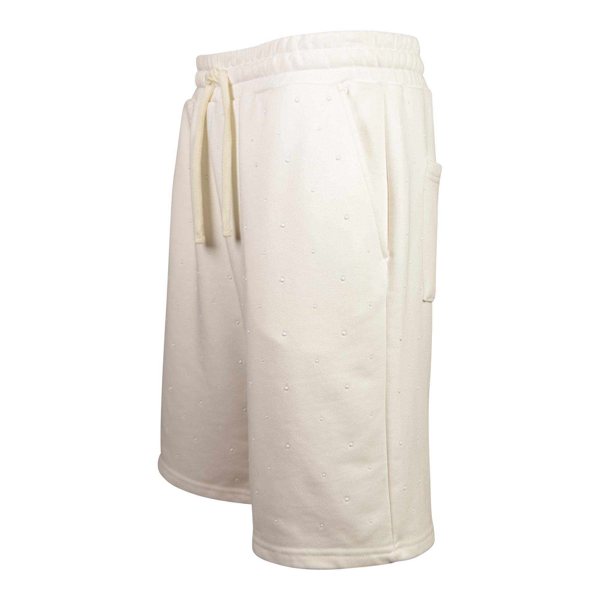 Reason Men's Washed Rhinestone Shorts - White - WHITE Thumbnail View 3