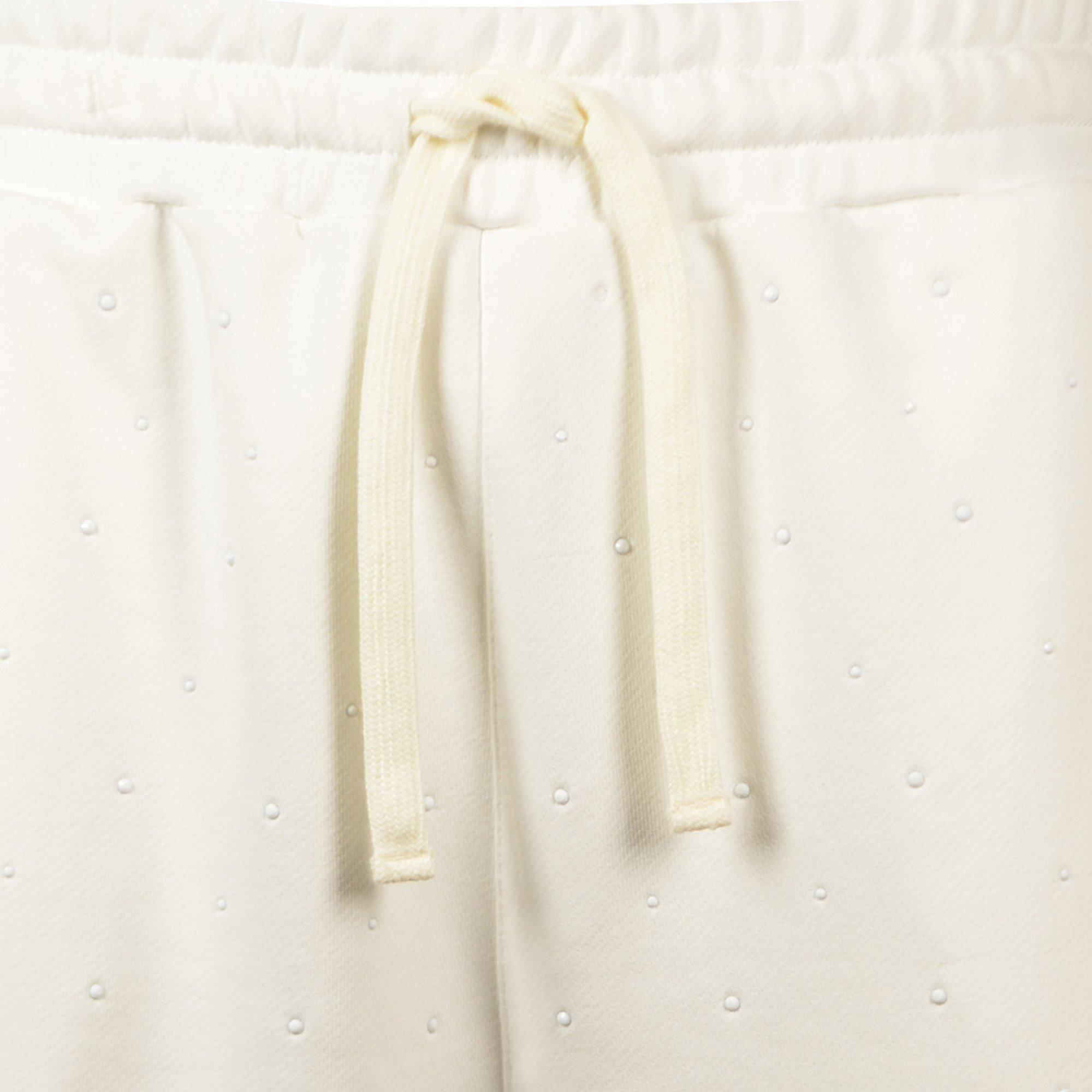 Reason Men's Washed Rhinestone Shorts - White - WHITE Thumbnail View 4
