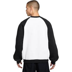 Jordan Men's Brooklyn Fleece Crew-Neck Sweatshirt - White/Black - WHITE/BLACK