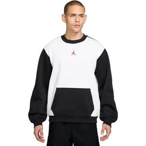 Jordan Men's Brooklyn Fleece Crew-Neck Sweatshirt - White/Black - WHITE/BLACK