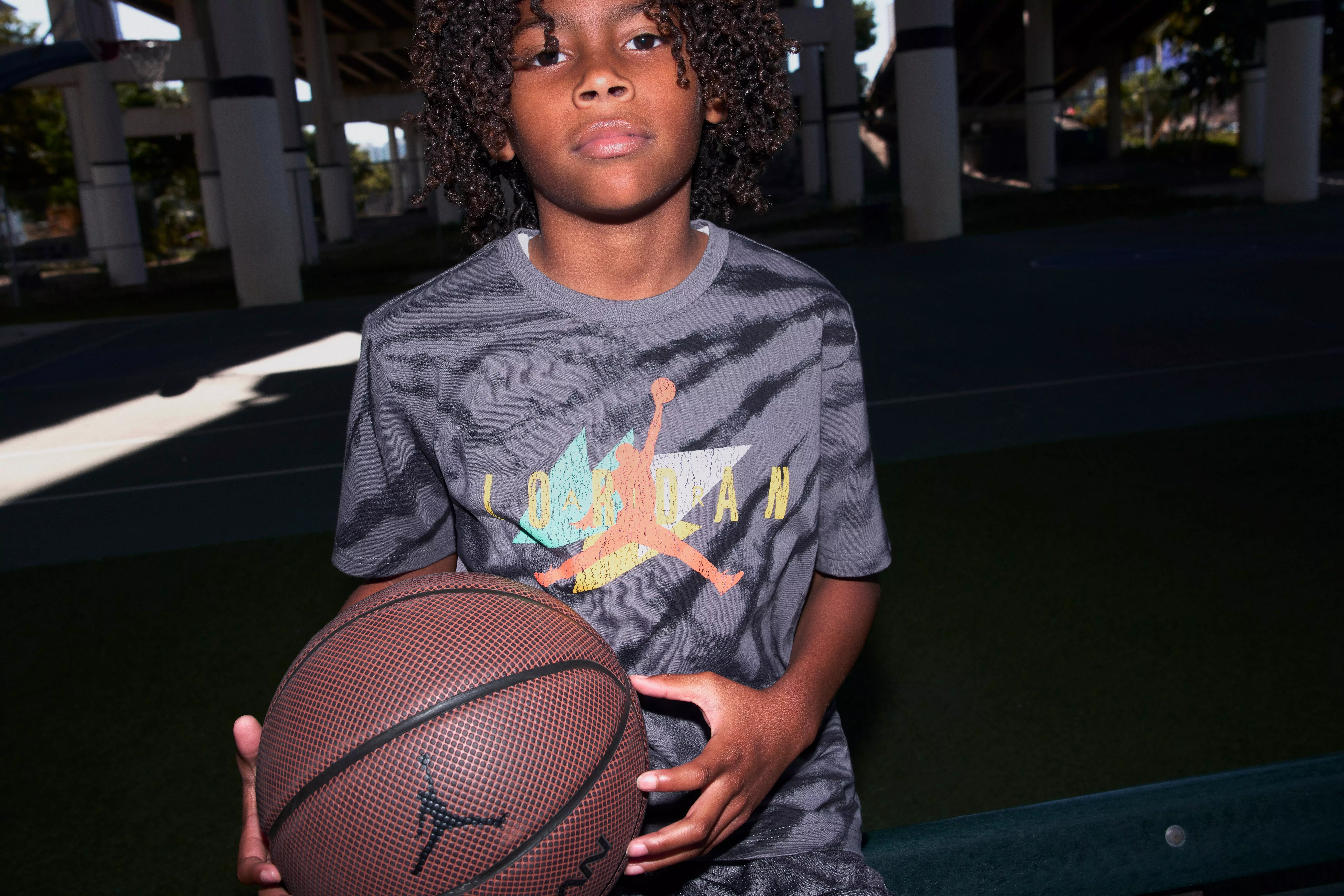 Jordan Big Boys' Tie Dye Mesh Shorts - GREY