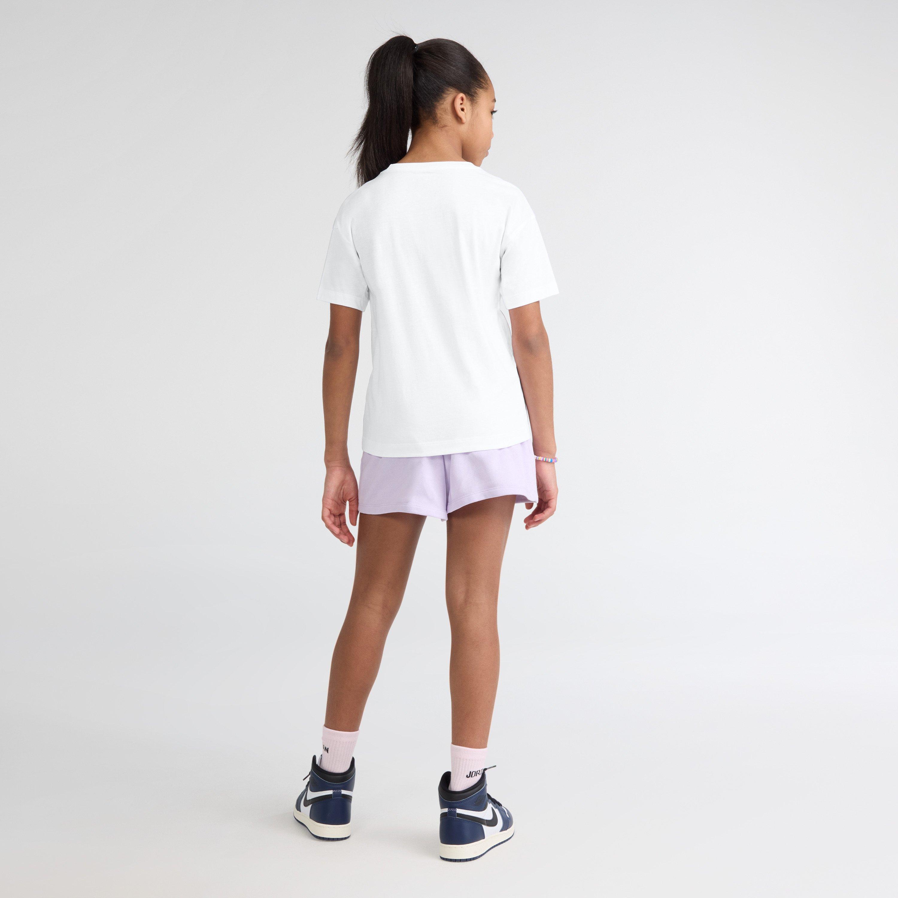 Jordan Big Girls' Purple Heart Tee - WHITE/PURPLE Thumbnail View 4
