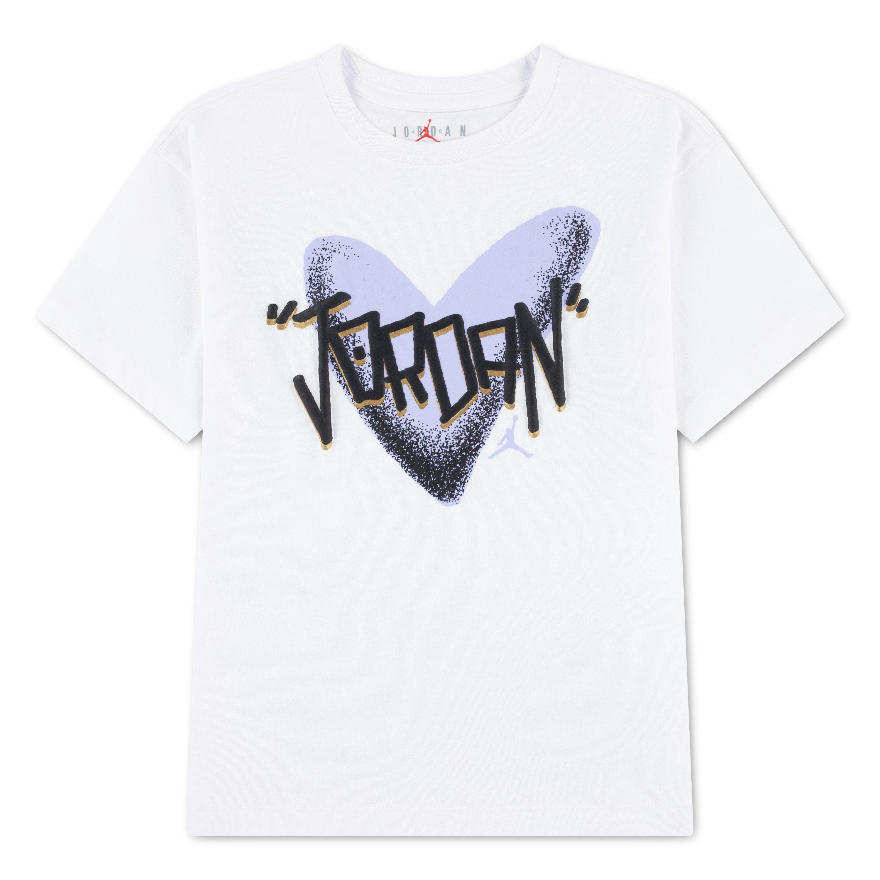 Jordan Big Girls' Purple Heart Tee - WHITE/PURPLE Thumbnail View 6