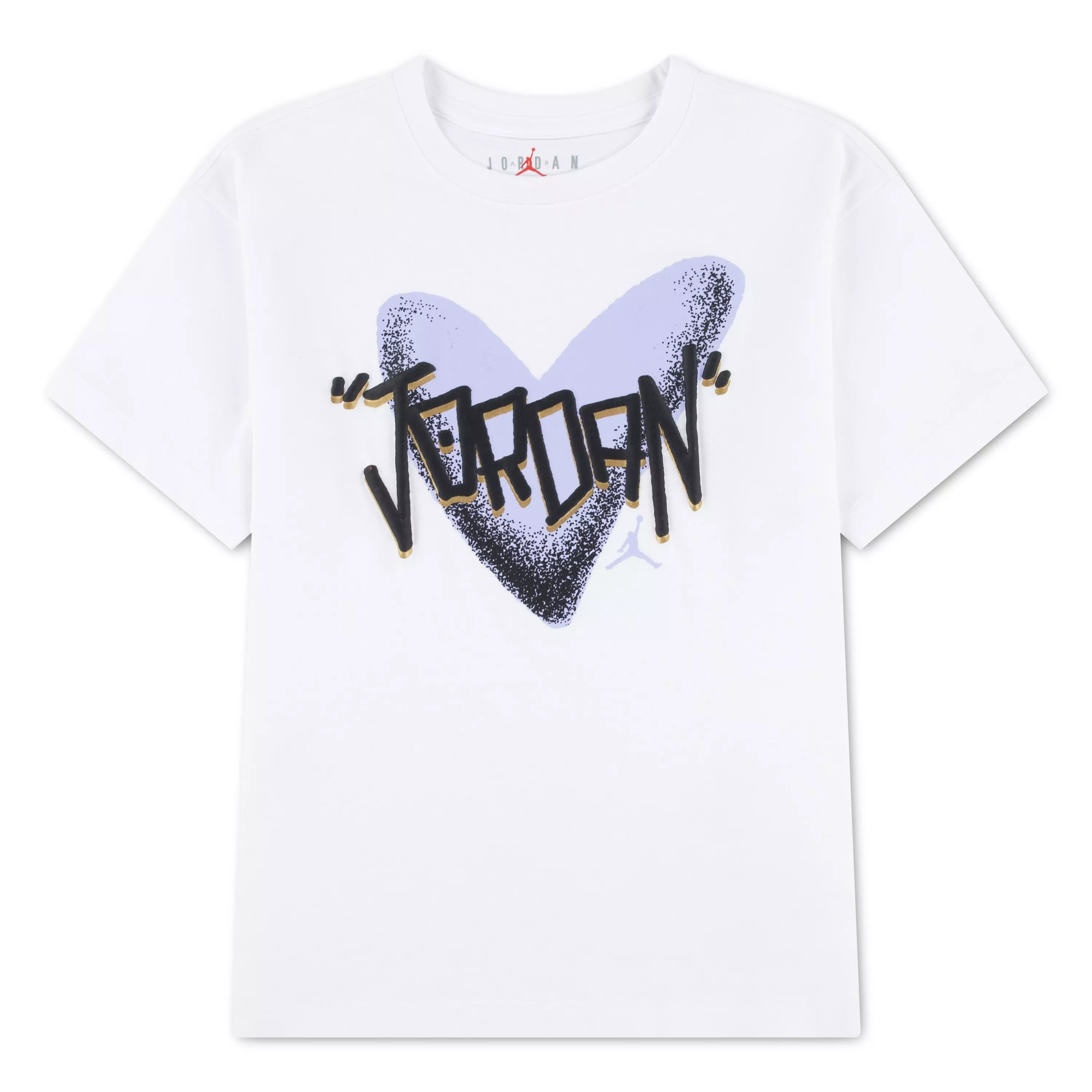 Jordan Big Girls' Purple Heart Tee - WHITE/PURPLE