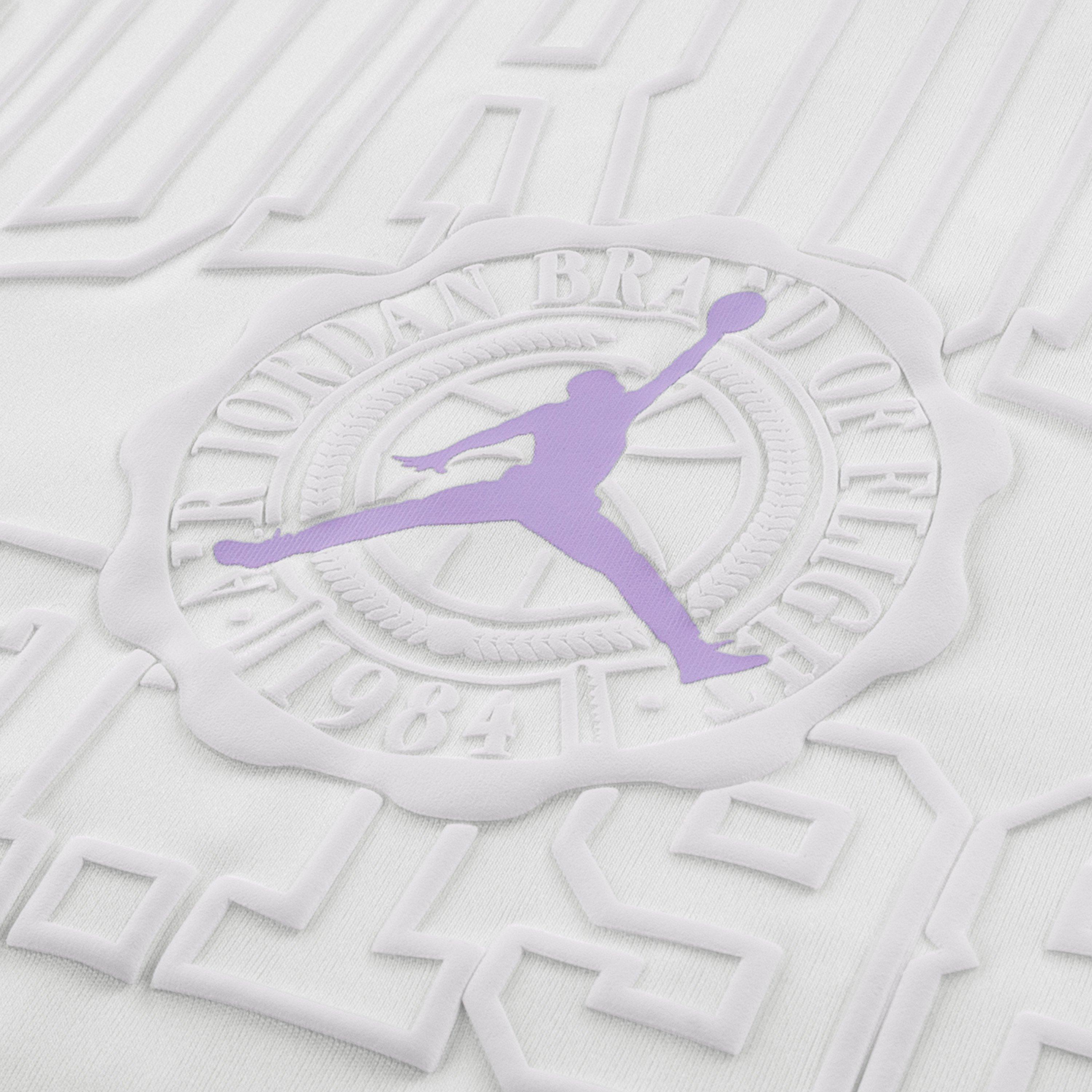 Jordan Big Girls' Dear Diary Cropped Jersey - WHITE/PURPLE Thumbnail View 3