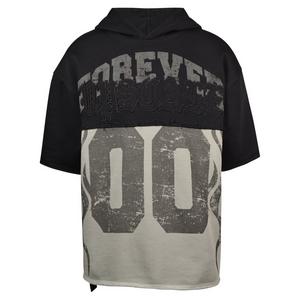 FA26 2FER SHORT SLEEVE HOODIE - BLACK/GREY