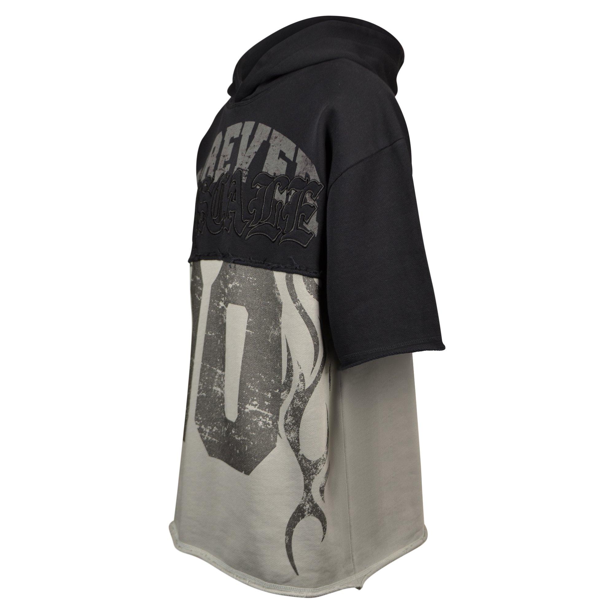 FA26 2FER SHORT SLEEVE HOODIE - BLACK/GREY