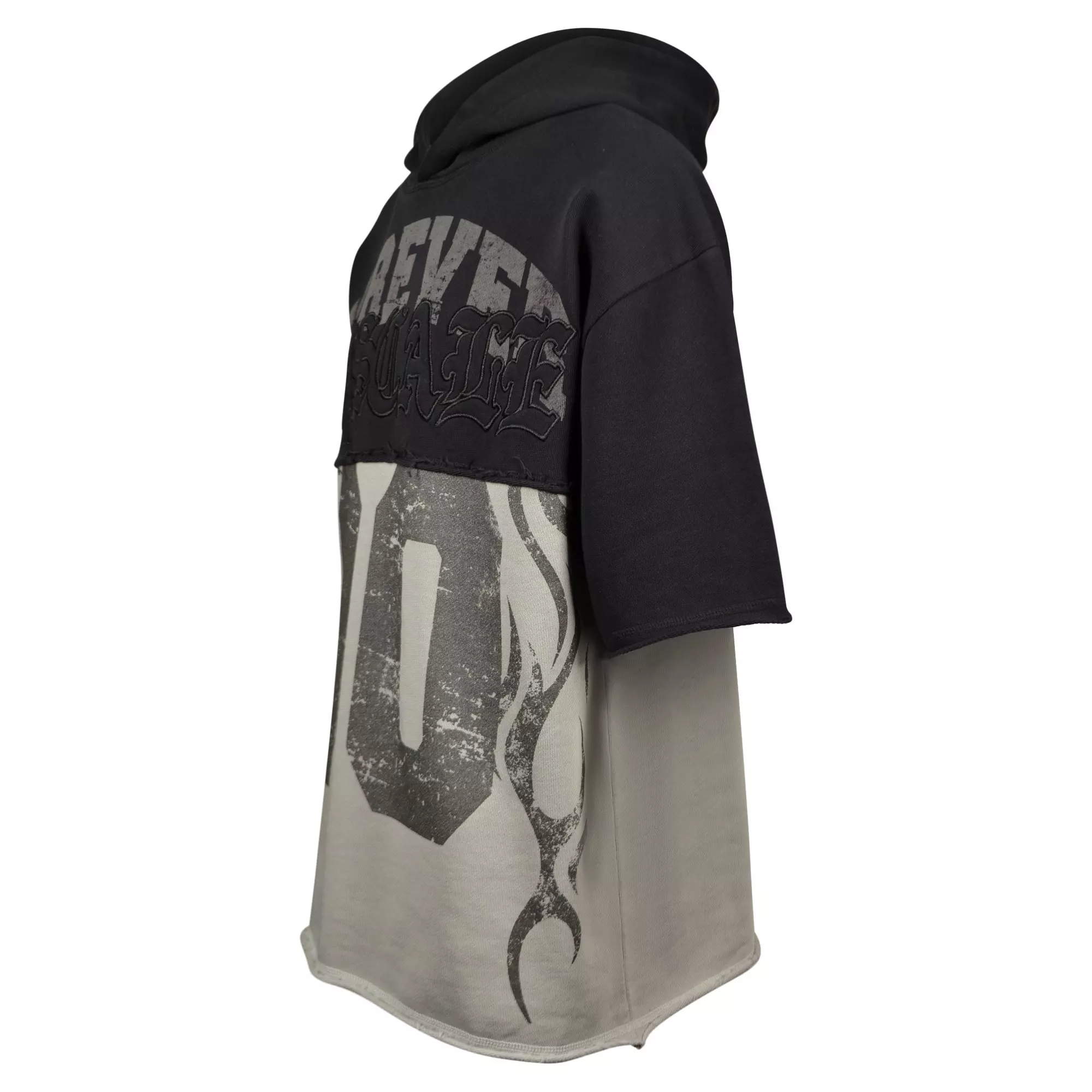 FA26 2FER SHORT SLEEVE HOODIE - BLACK/GREY