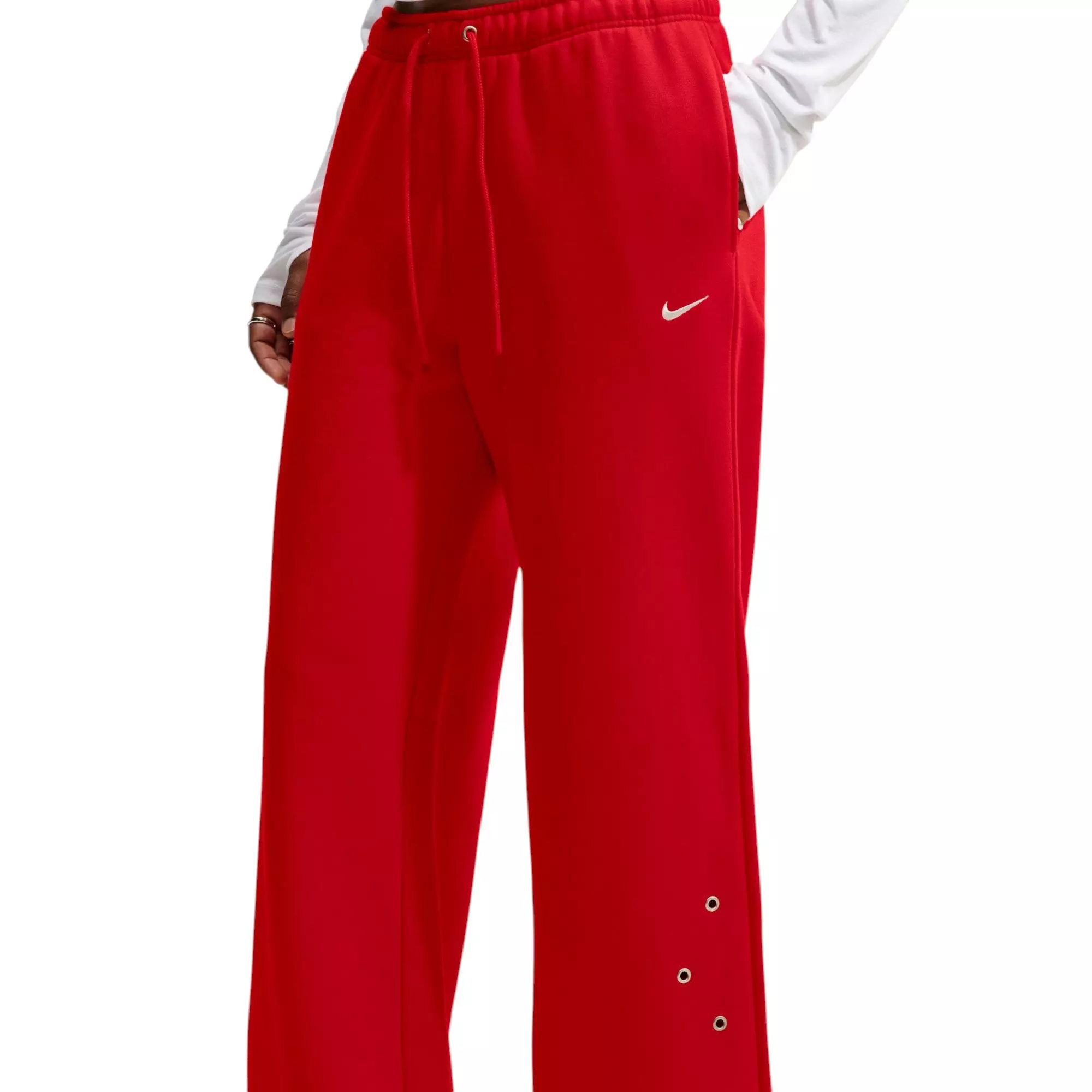 HO26 GROMET FLC PANT RED - RED