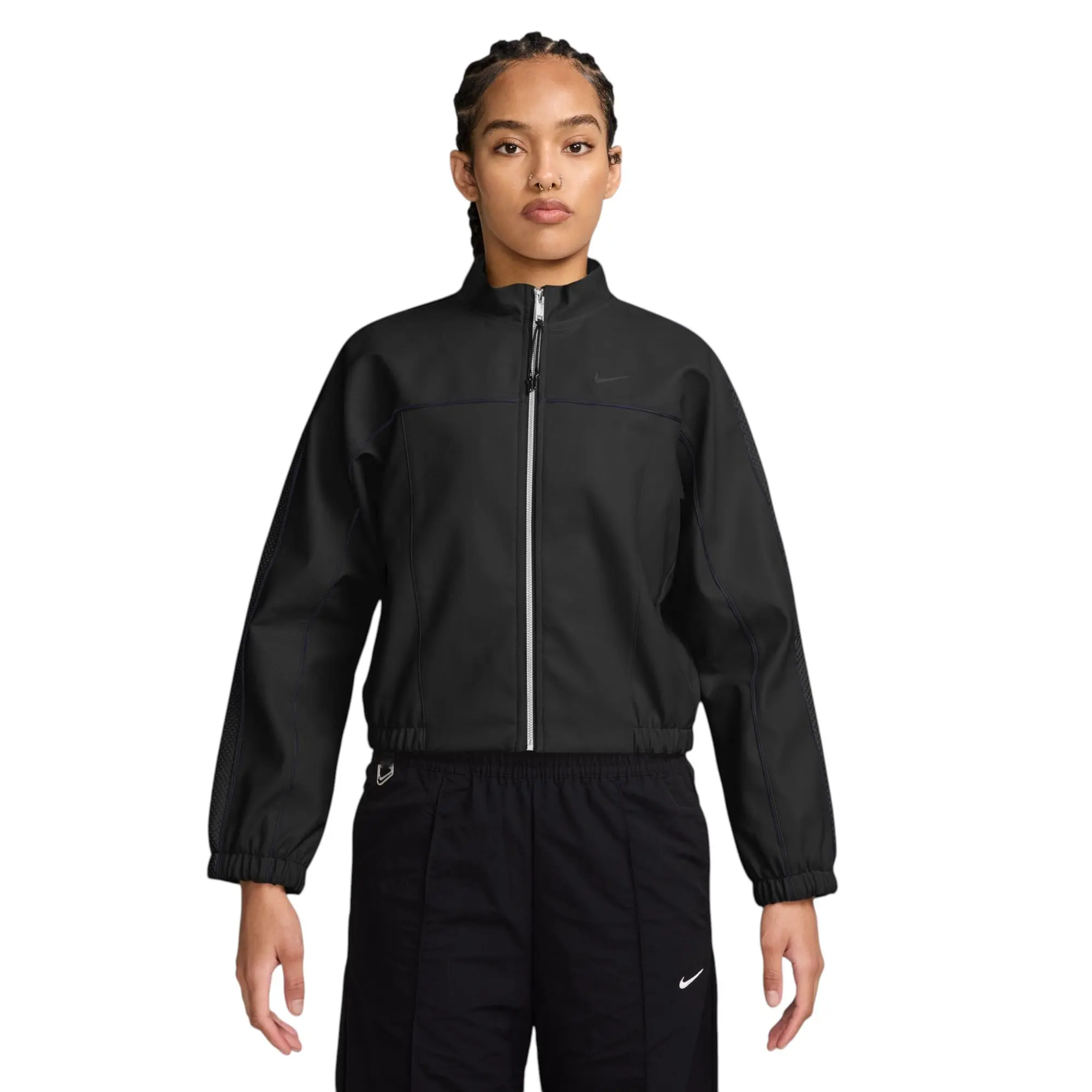 HO26 NK PLEATHER JACKET BLK - BLACK