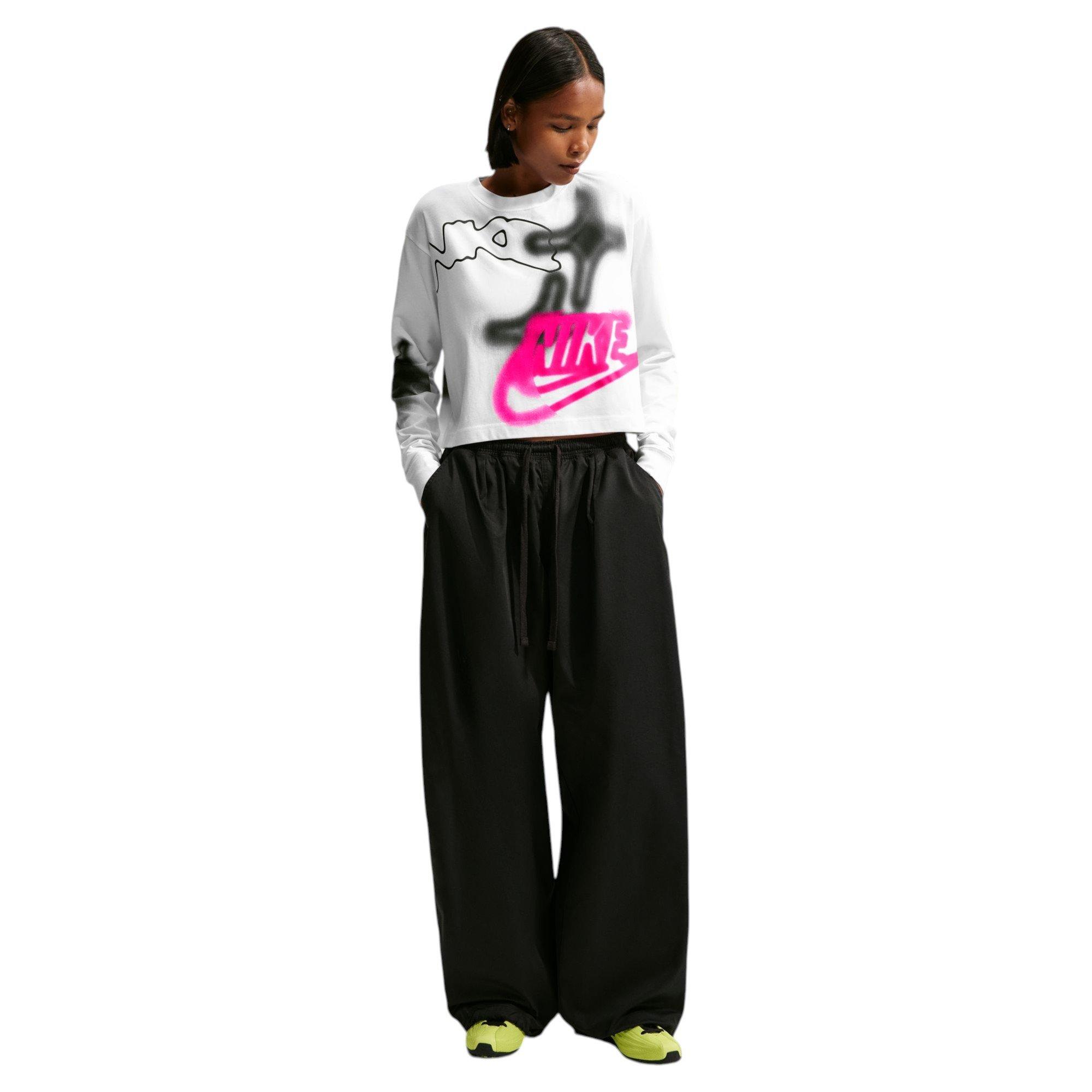 HO26 NIKE LS HYPER PINK TEE - WHITE/PINK