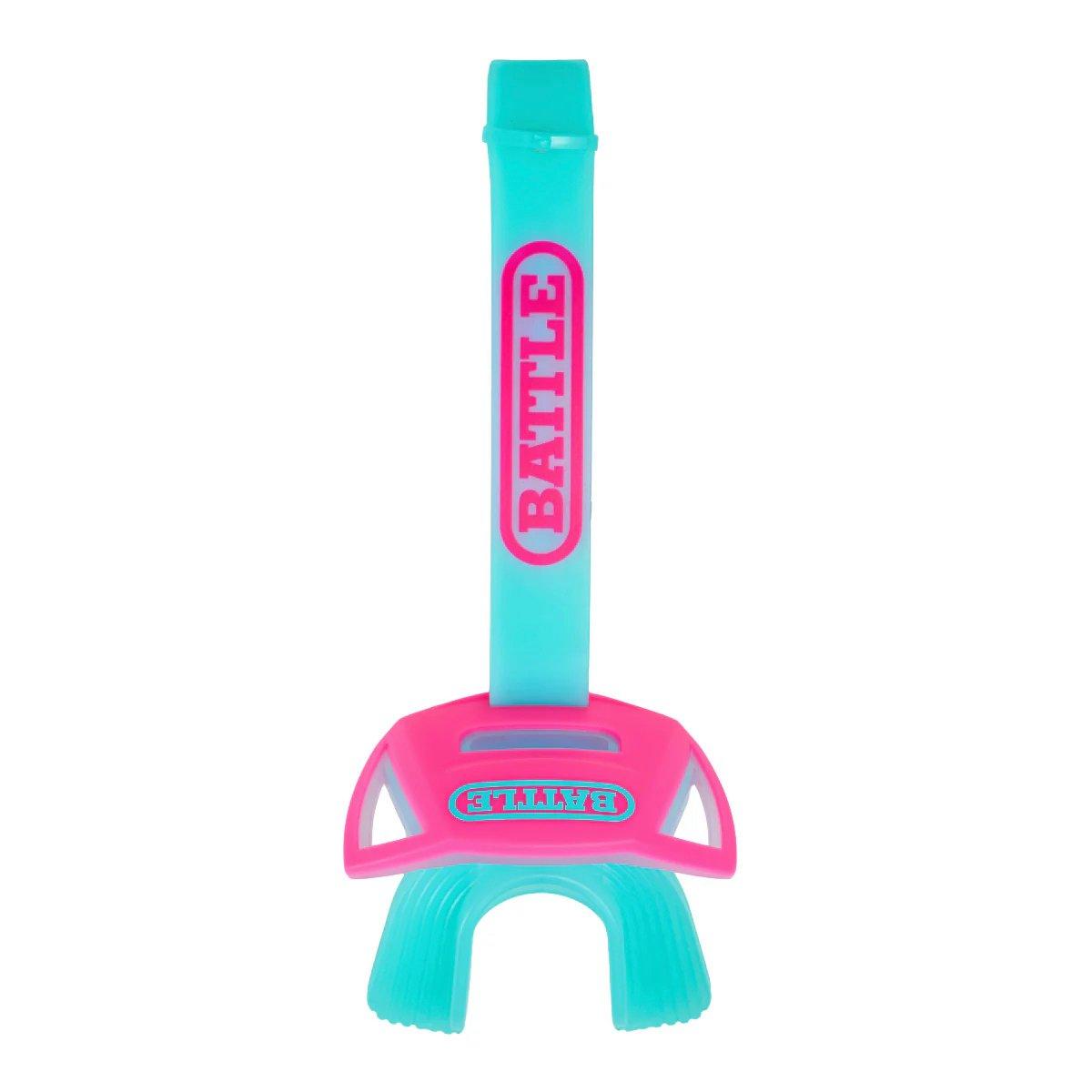 Battle Sports Speed Air Mouthguard with Interchangeable Thick Strap - Pink/Aqua - PINK/BLUE Thumbnail View 2