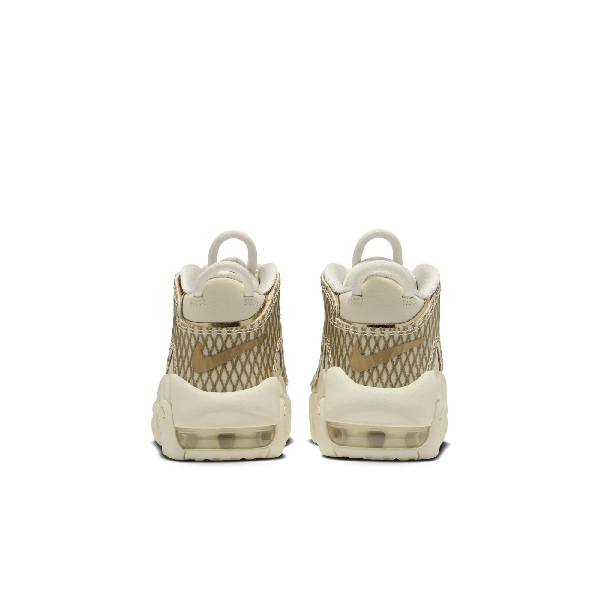 Nike Air More Uptempo "Netted Gold" Preschool Kids' Shoe - COCONUT MILK/SAIL/METALLIC GOLD